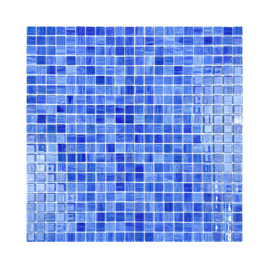 Noble Haven Loyal Blue & Navy Blue & Neon Blue Mixed Glass Mosaic Swimming Pool Tile