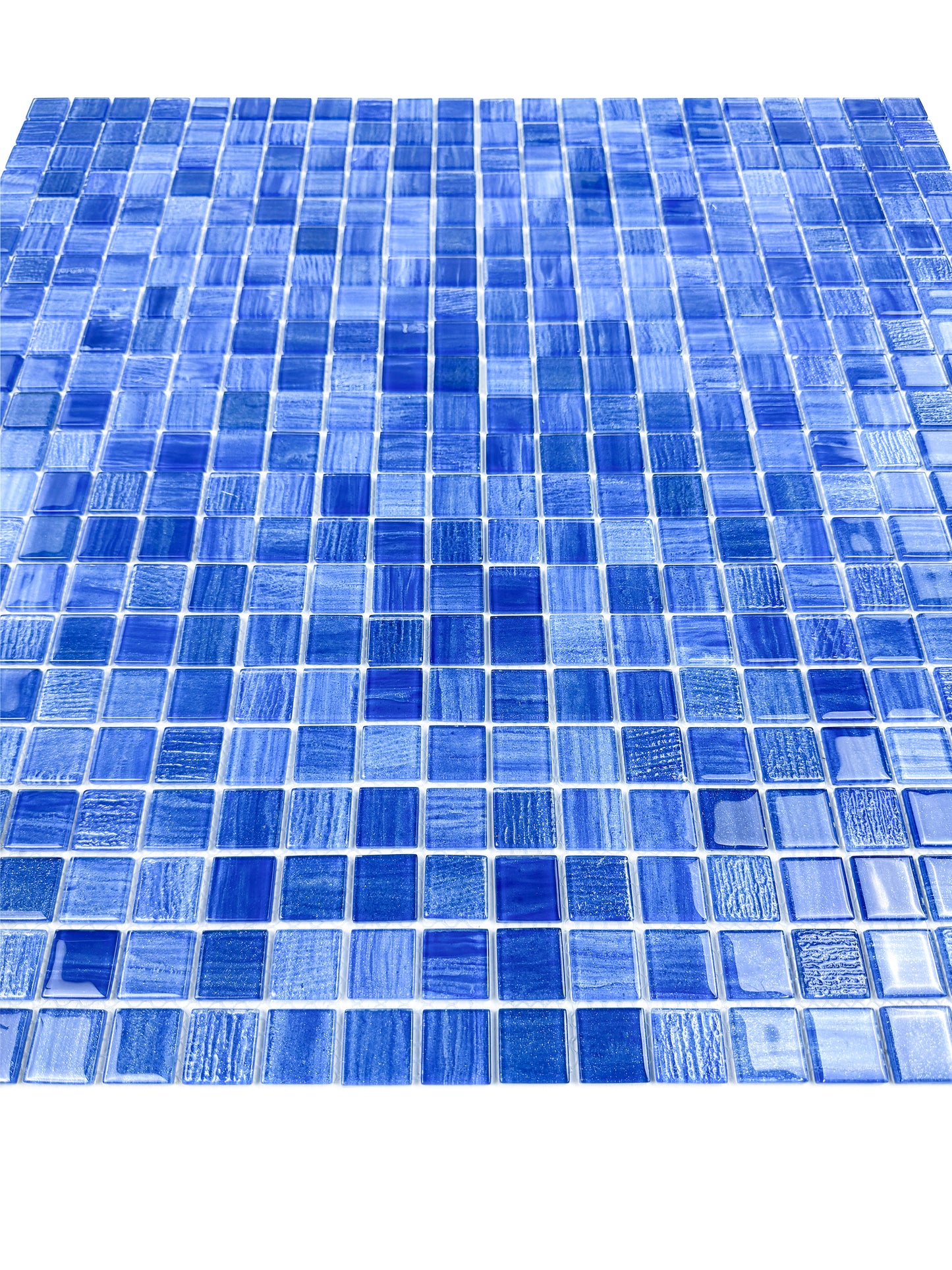 Noble Haven Loyal Blue & Navy Blue & Neon Blue Mixed Glass Mosaic Swimming Pool Tile