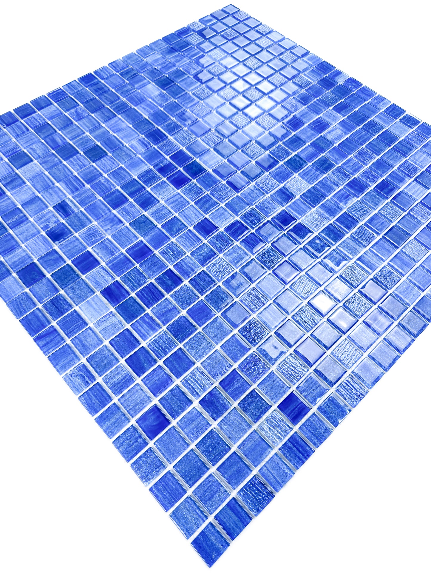 Noble Haven Loyal Blue & Navy Blue & Neon Blue Mixed Glass Mosaic Swimming Pool Tile