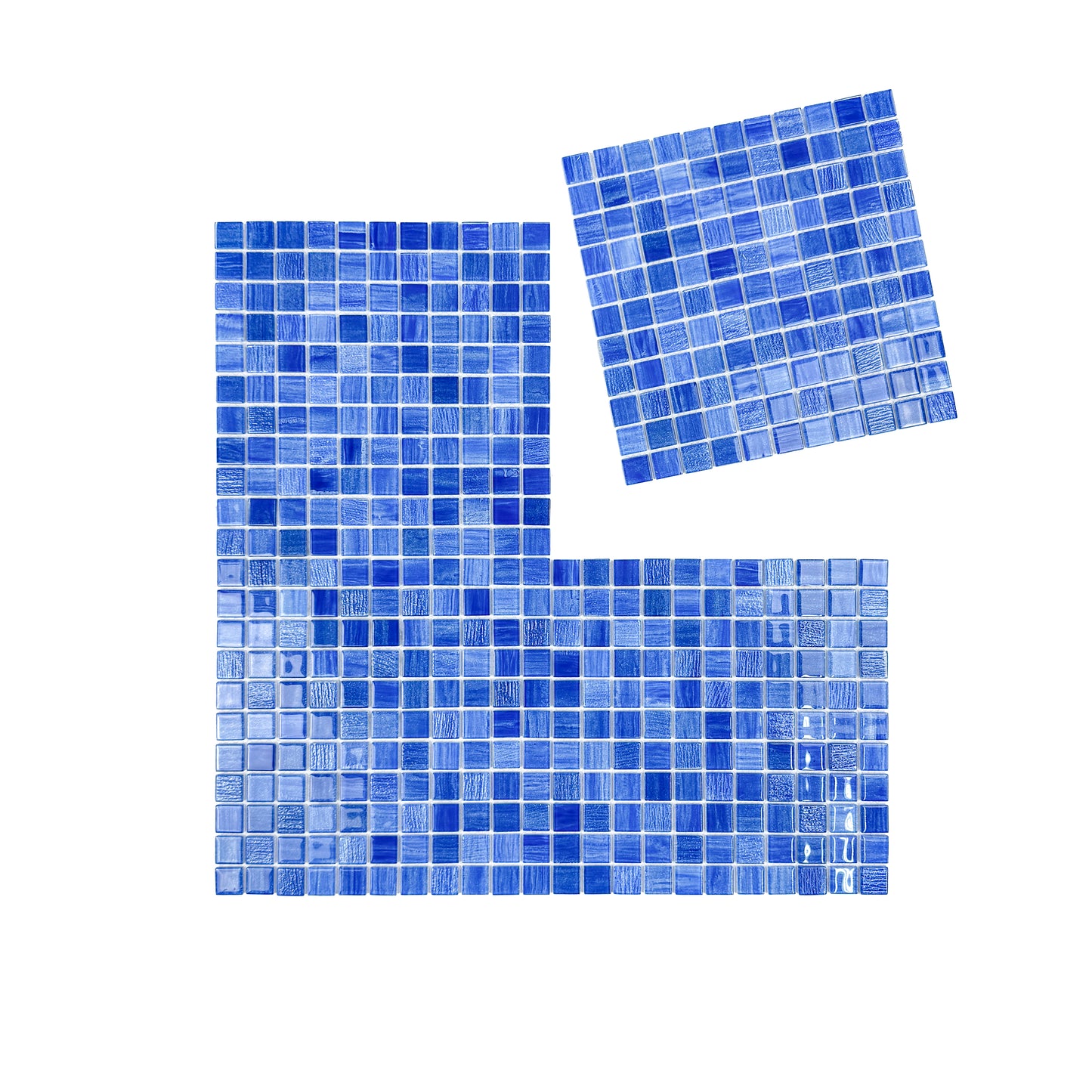 Noble Haven Loyal Blue & Navy Blue & Neon Blue Mixed Glass Mosaic Swimming Pool Tile