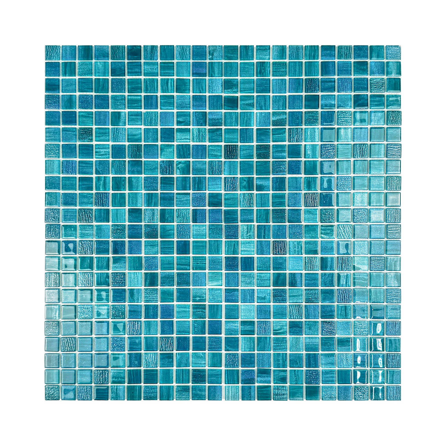 Noble Haven Tiffany Blue & French Blue & Sapphire Blue Mixed Glass Mosaic Swimming Pool Tile