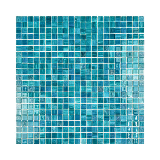 Noble Haven Tiffany Blue & French Blue & Sapphire Blue Mixed Glass Mosaic Swimming Pool Tile