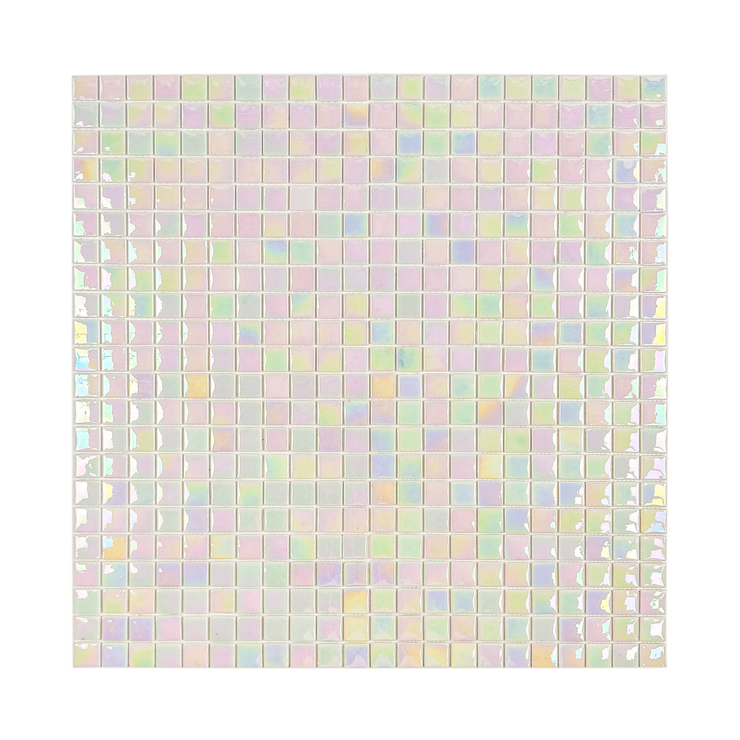 Regal Europe Series White Iridescent Glossy Recycled Glass Mosaic