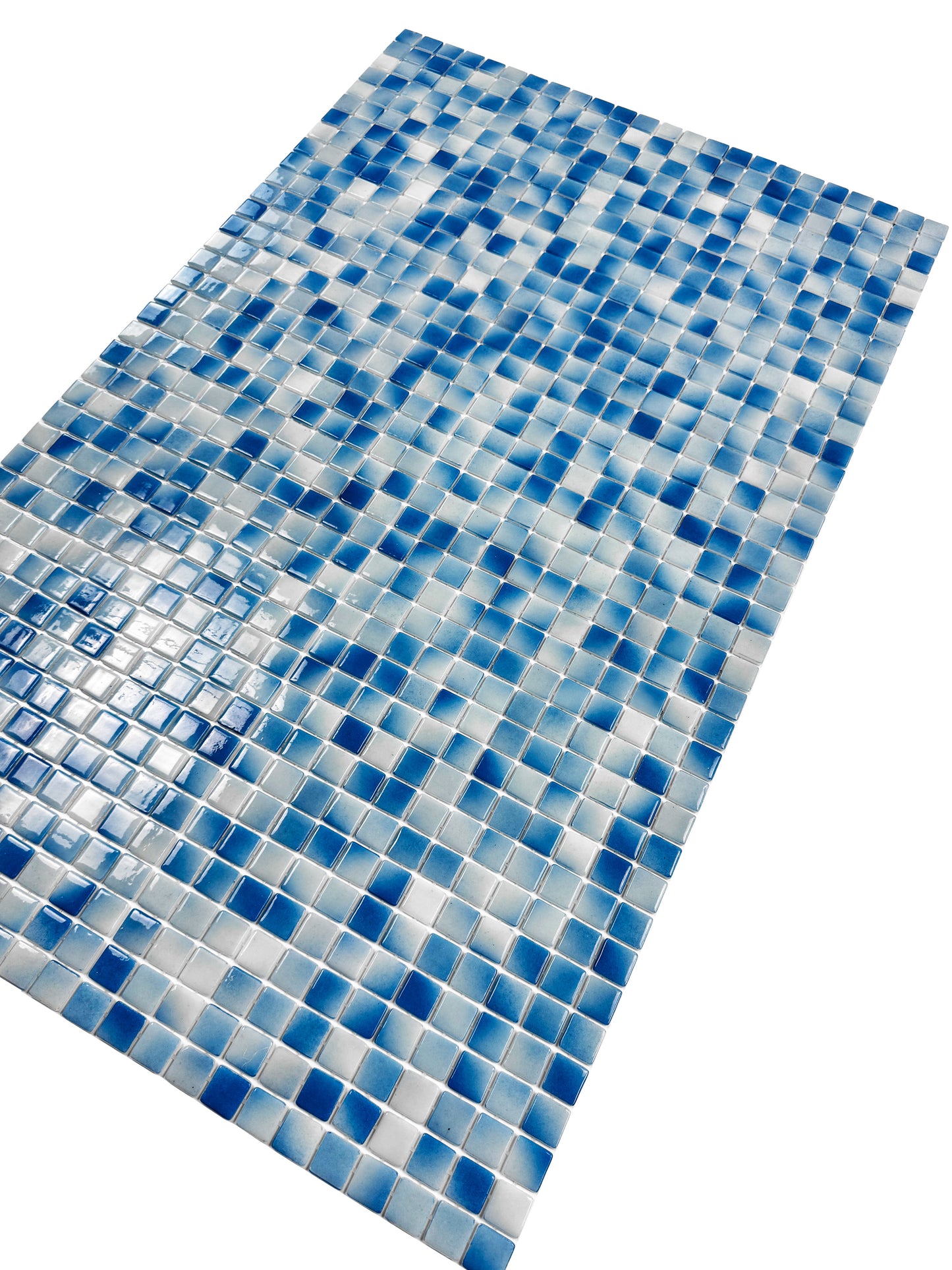European Mosaic Series light blue & azure blue  Recycled Glass Mosaic