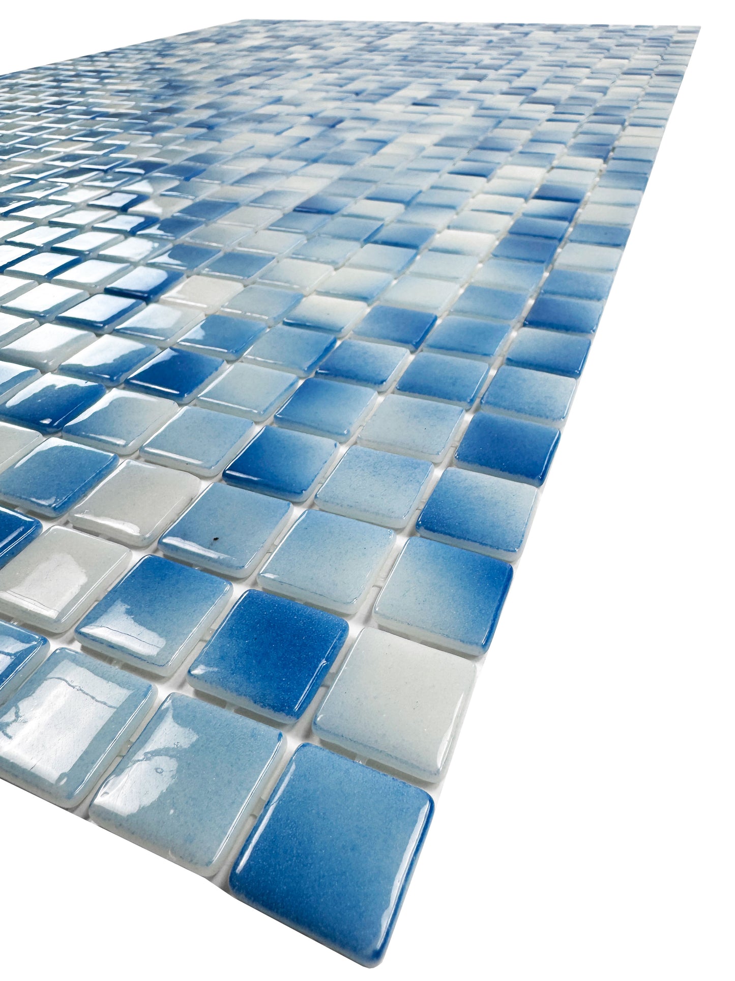 European Mosaic Series light blue & azure blue  Recycled Glass Mosaic