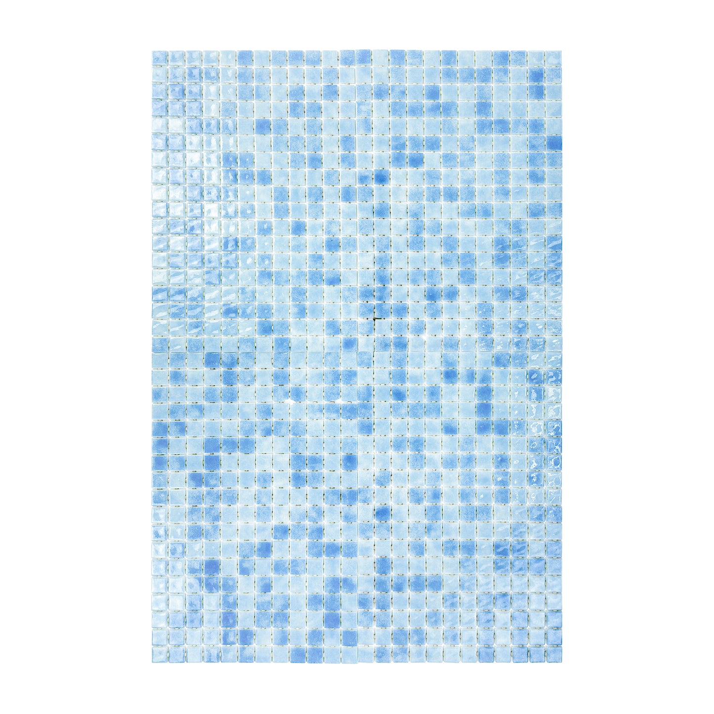 Spanish Mosaic Series Light Blue & Baby Blue Gradiant Color Recycled Glass Mosaic