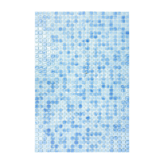 Spanish Mosaic Series Light Blue & Baby Blue Gradiant Color Recycled Glass Mosaic