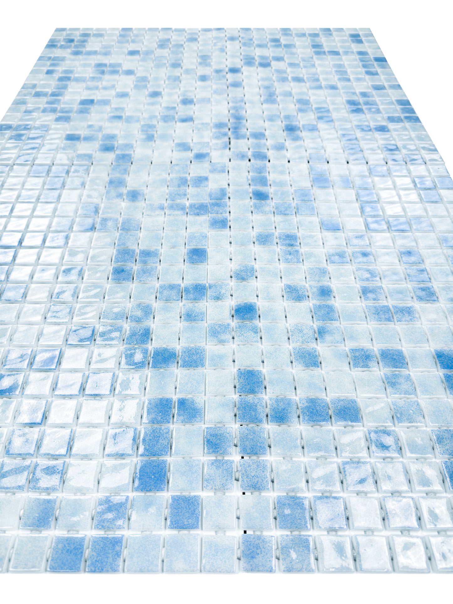 Spanish Mosaic Series Light Blue & Baby Blue Gradiant Color Recycled Glass Mosaic