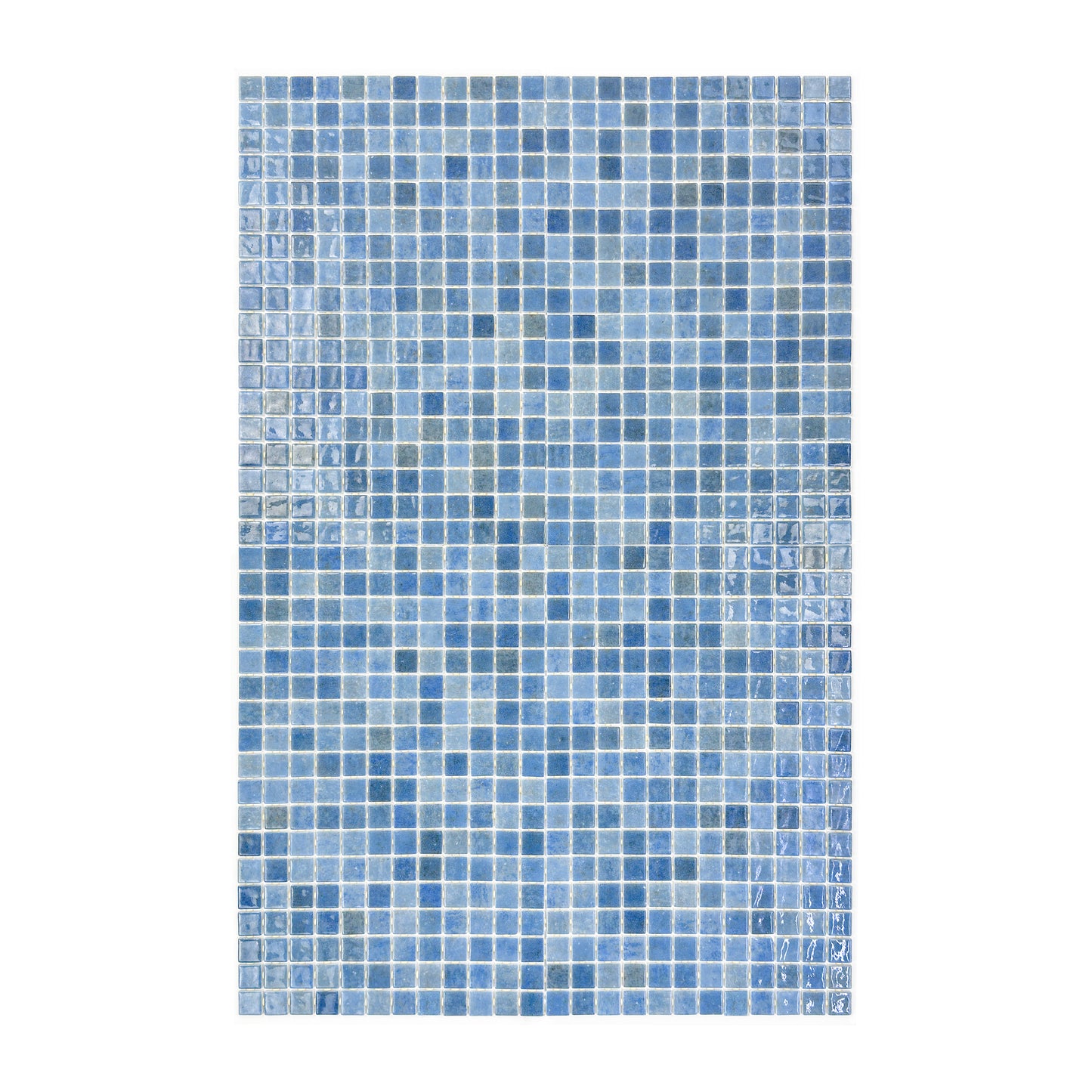 Spanish Mosaic Series Sky Blue & Nile Blue Gradiant Color Recycled Glass Mosaic