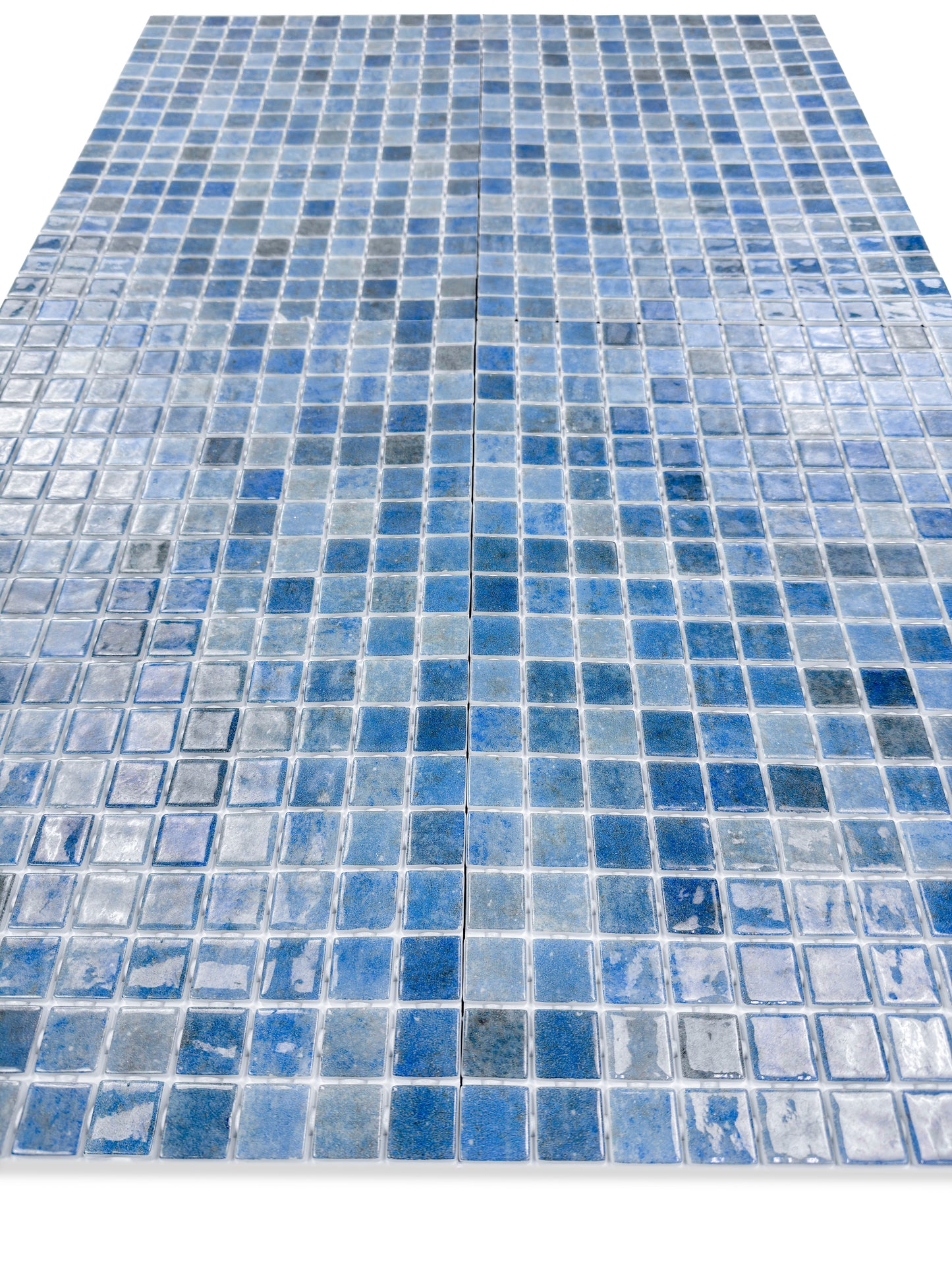 Spanish Mosaic Series Sky Blue & Nile Blue Gradiant Color Recycled Glass Mosaic