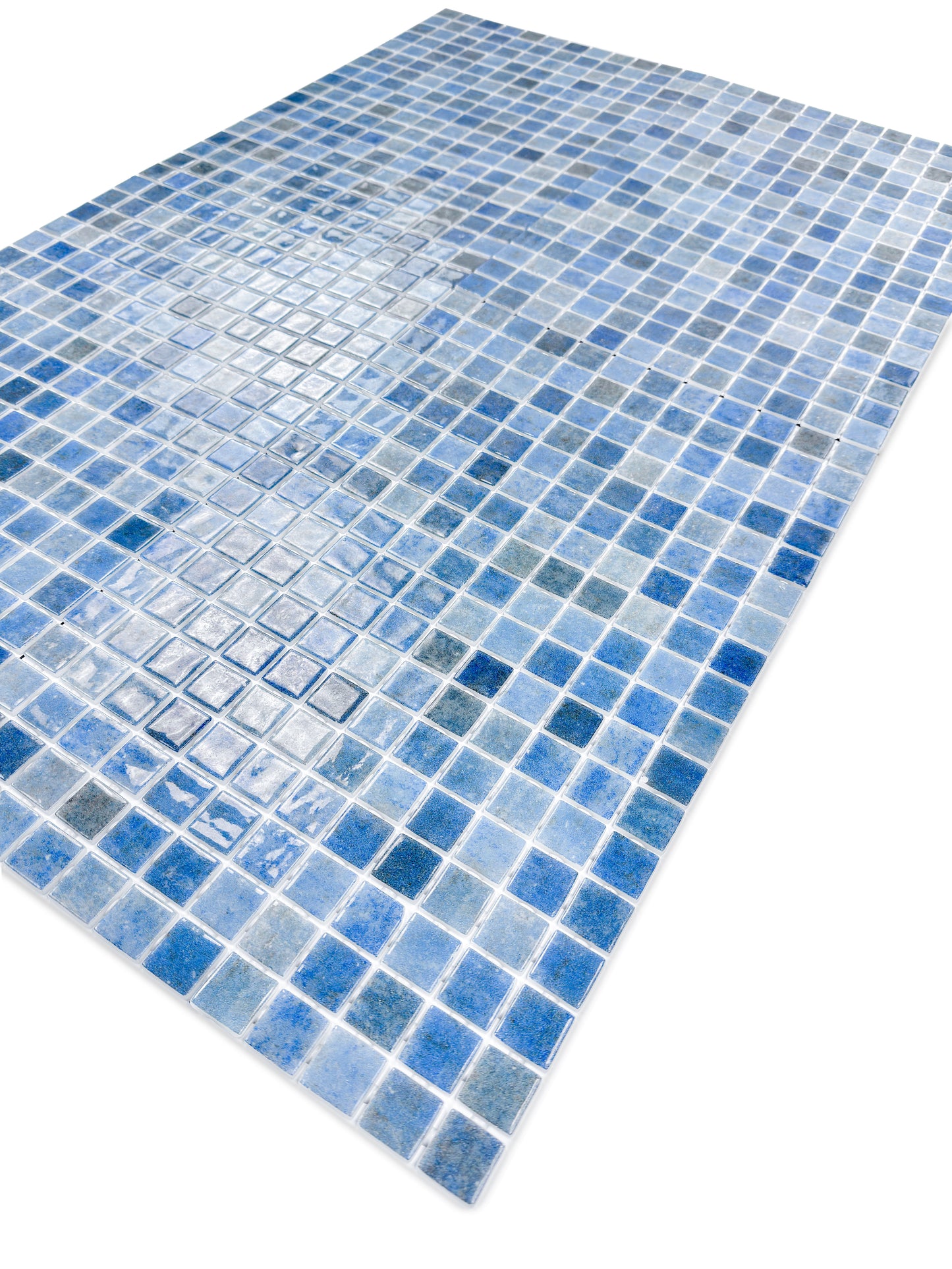 Spanish Mosaic Series Sky Blue & Nile Blue Gradiant Color Recycled Glass Mosaic