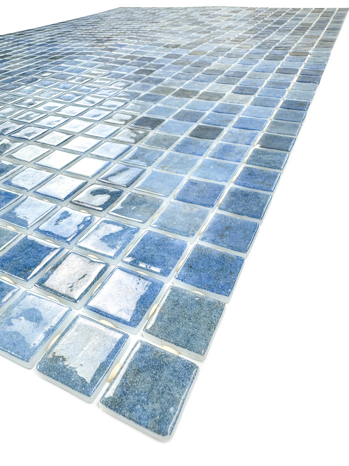 Spanish Mosaic Series Sky Blue & Nile Blue Gradiant Color Recycled Glass Mosaic