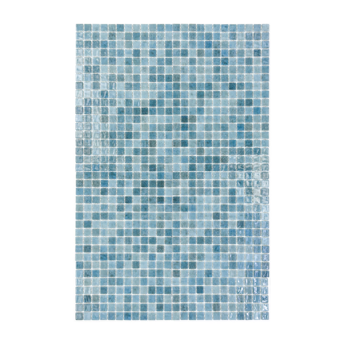 Spanish Mosaic Series Sky Grey & Baby Blue Gradiant Color Recycled Glass Mosaic