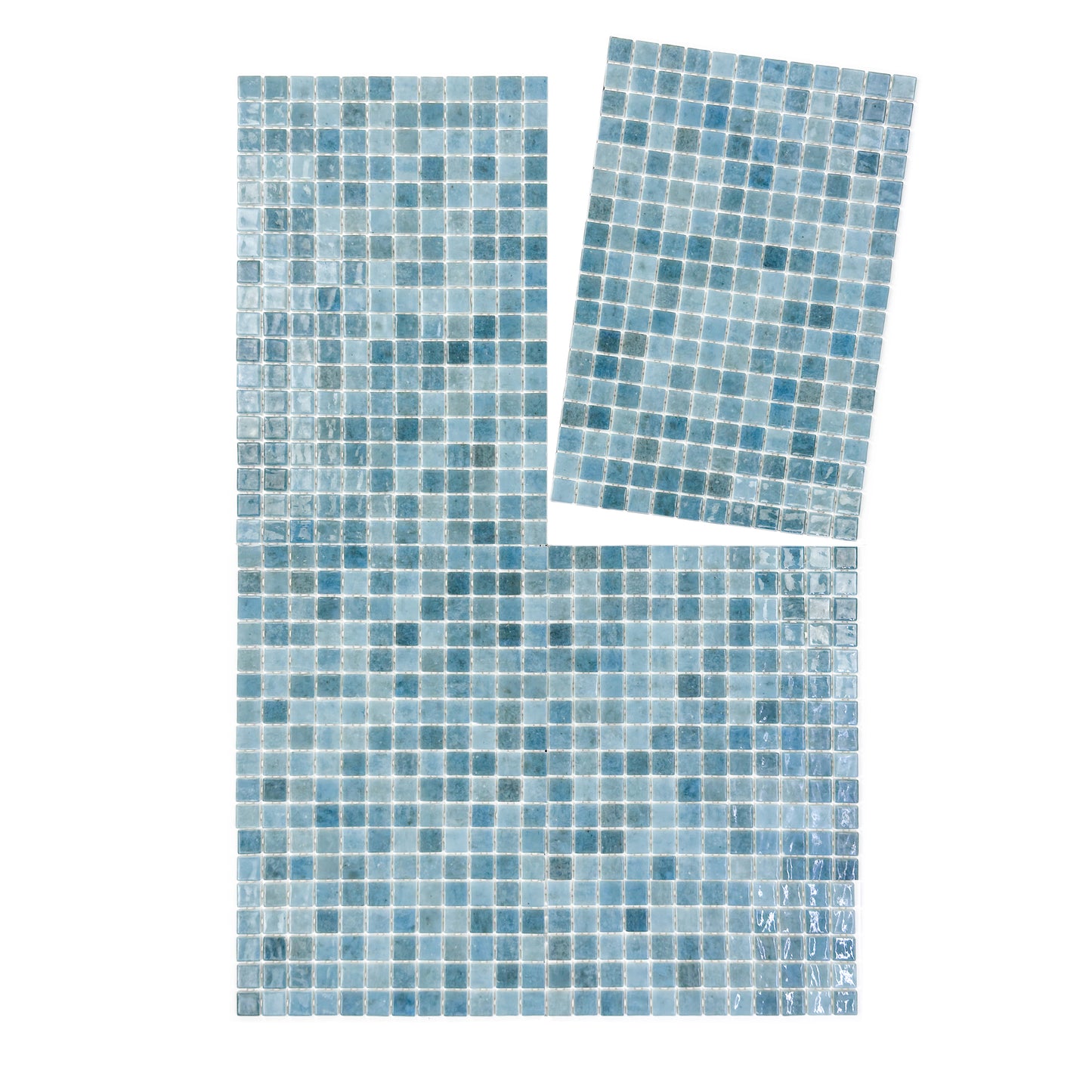 Spanish Mosaic Series Sky Grey & Baby Blue Gradiant Color Recycled Glass Mosaic