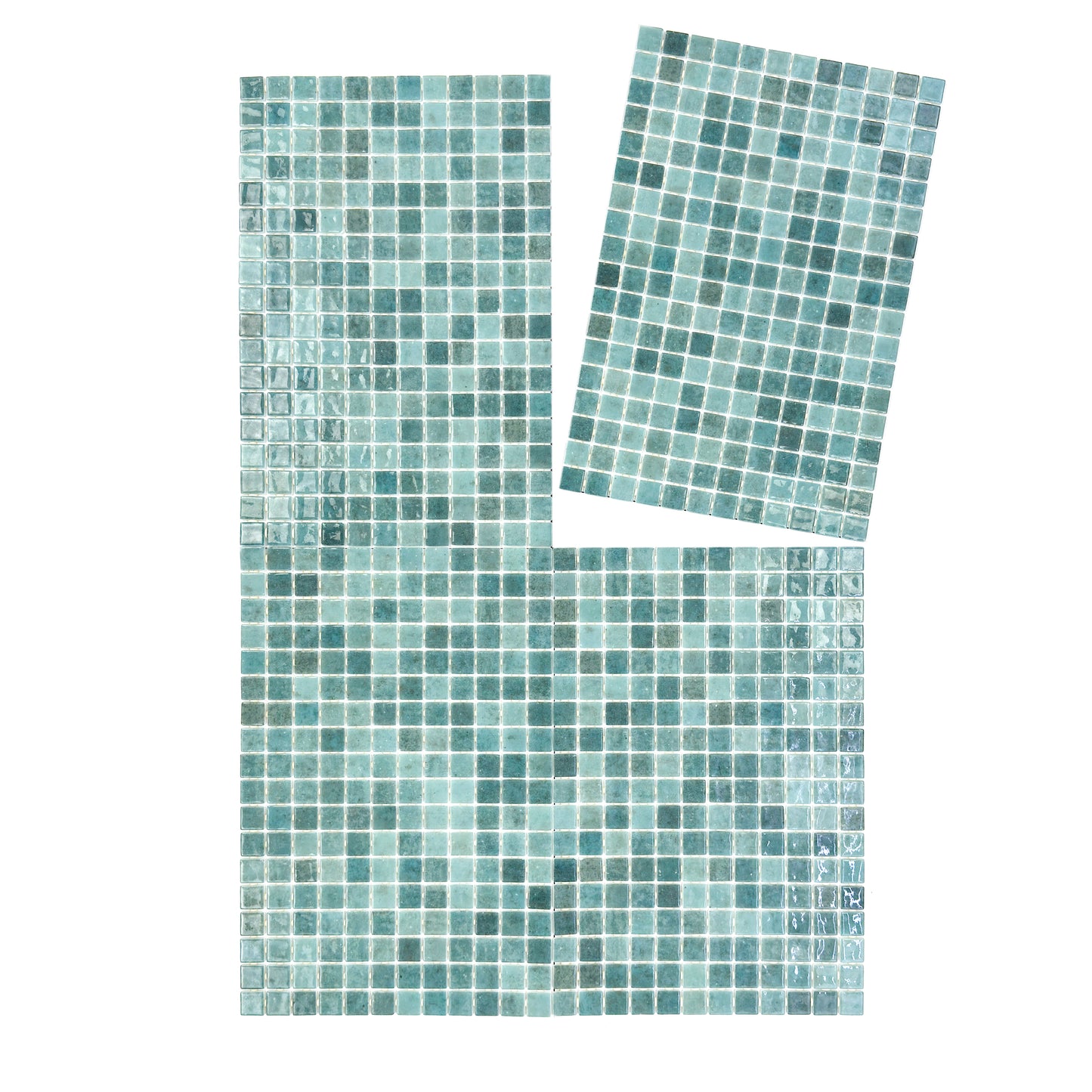 Spanish Mosaic Series Nile Blue & Stone Blue Gradiant Color Recycled Glass Mosaic