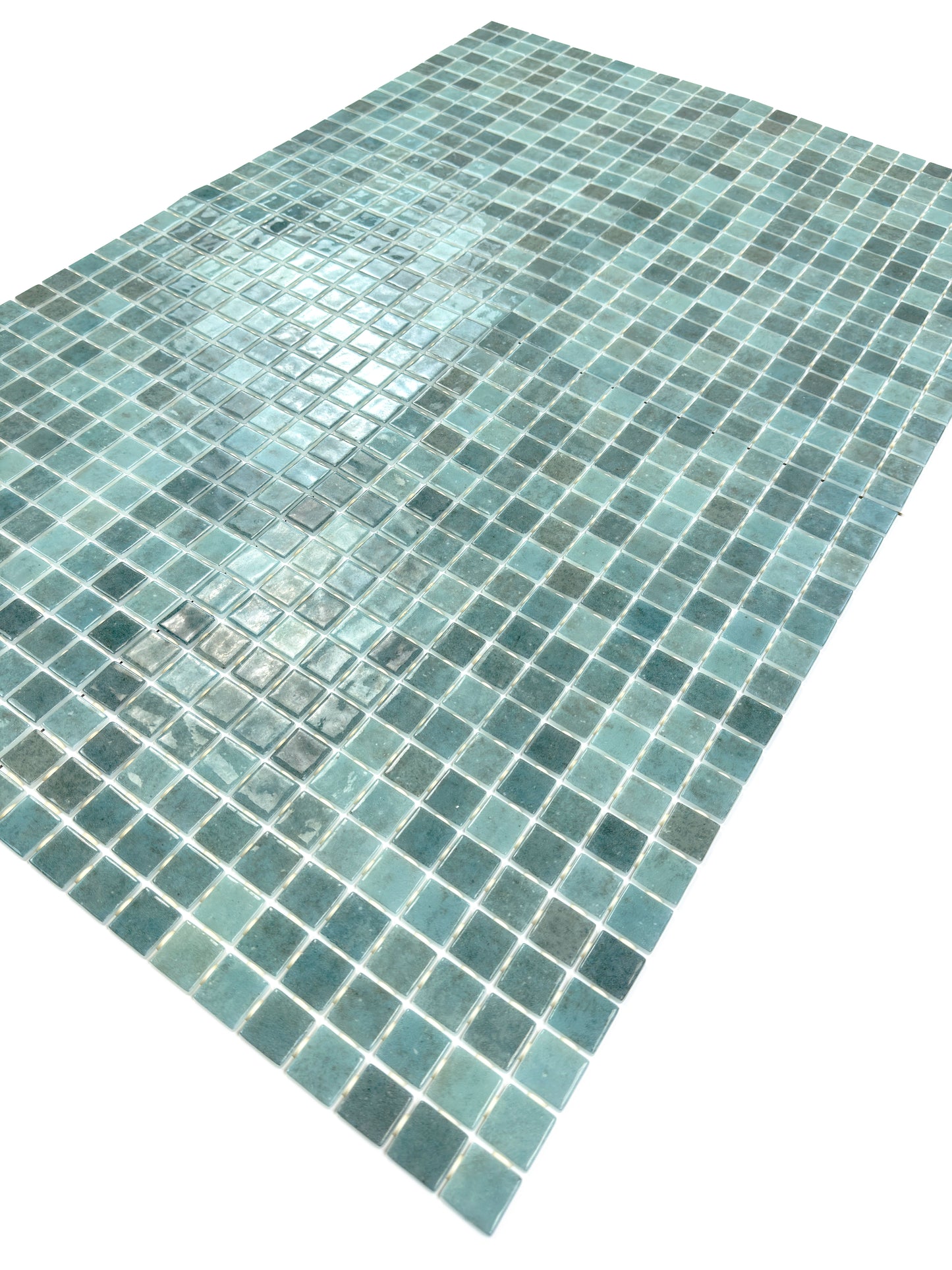 Spanish Mosaic Series Nile Blue & Stone Blue Gradiant Color Recycled Glass Mosaic