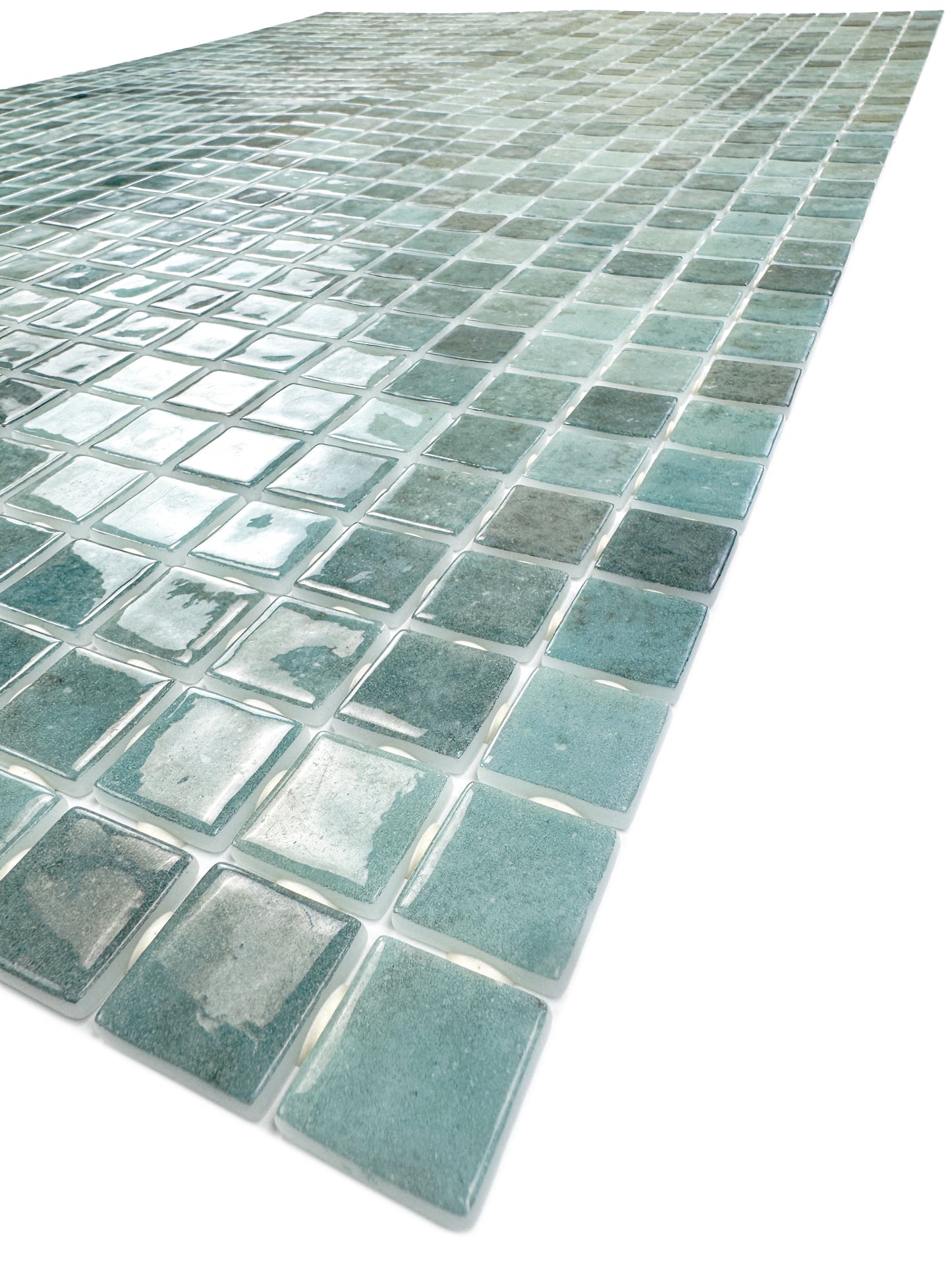 Spanish Mosaic Series Nile Blue & Stone Blue Gradiant Color Recycled Glass Mosaic