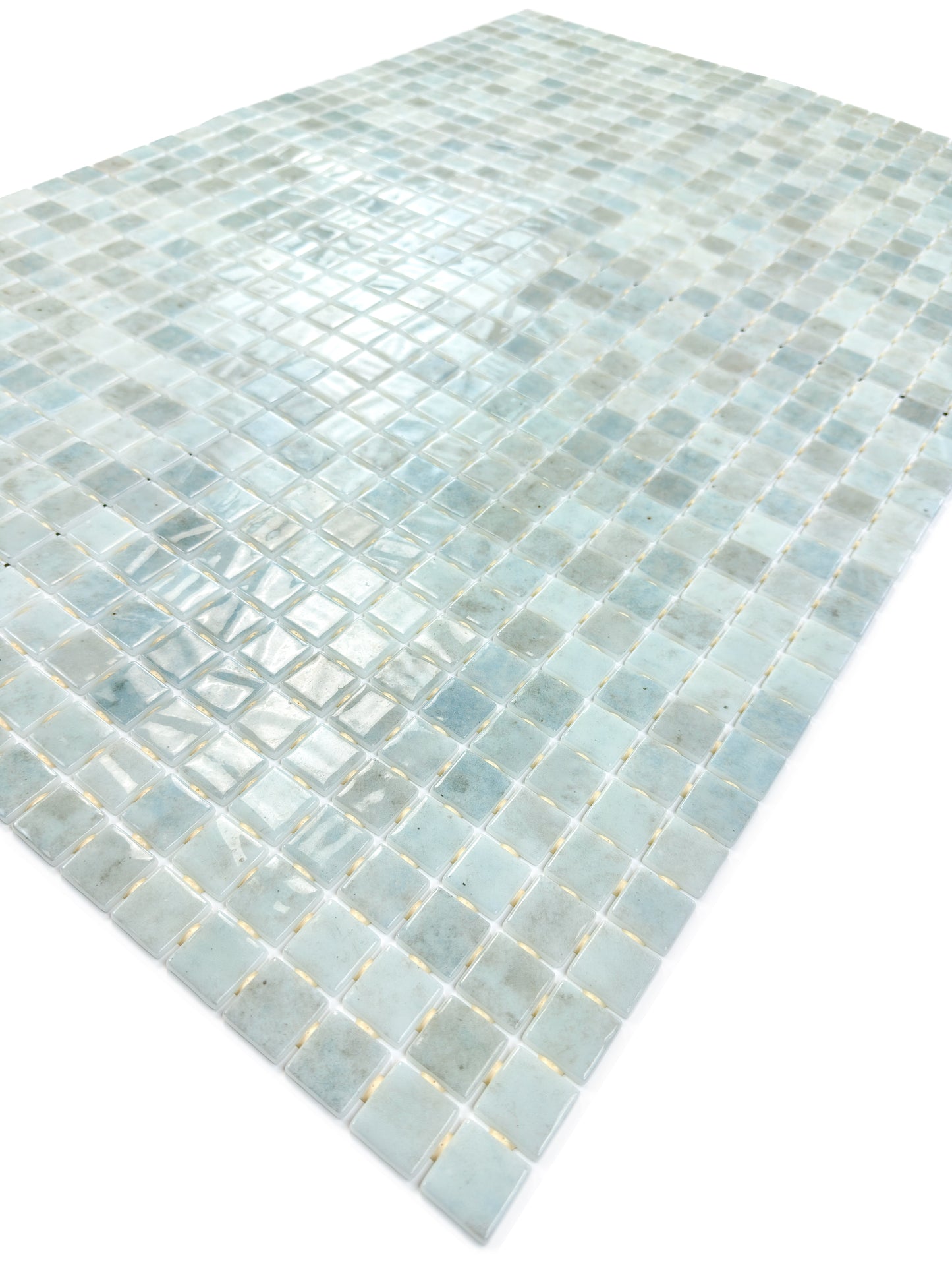 Spanish Mosaic Series Baby Blue Gradiant Color Recycled Glass Mosaic