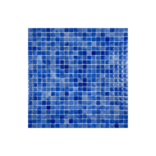 Regal Europe Series Azure Blue & Neon Blue & Navy Blue Mixed Glossy Recycled Glass Mosaic