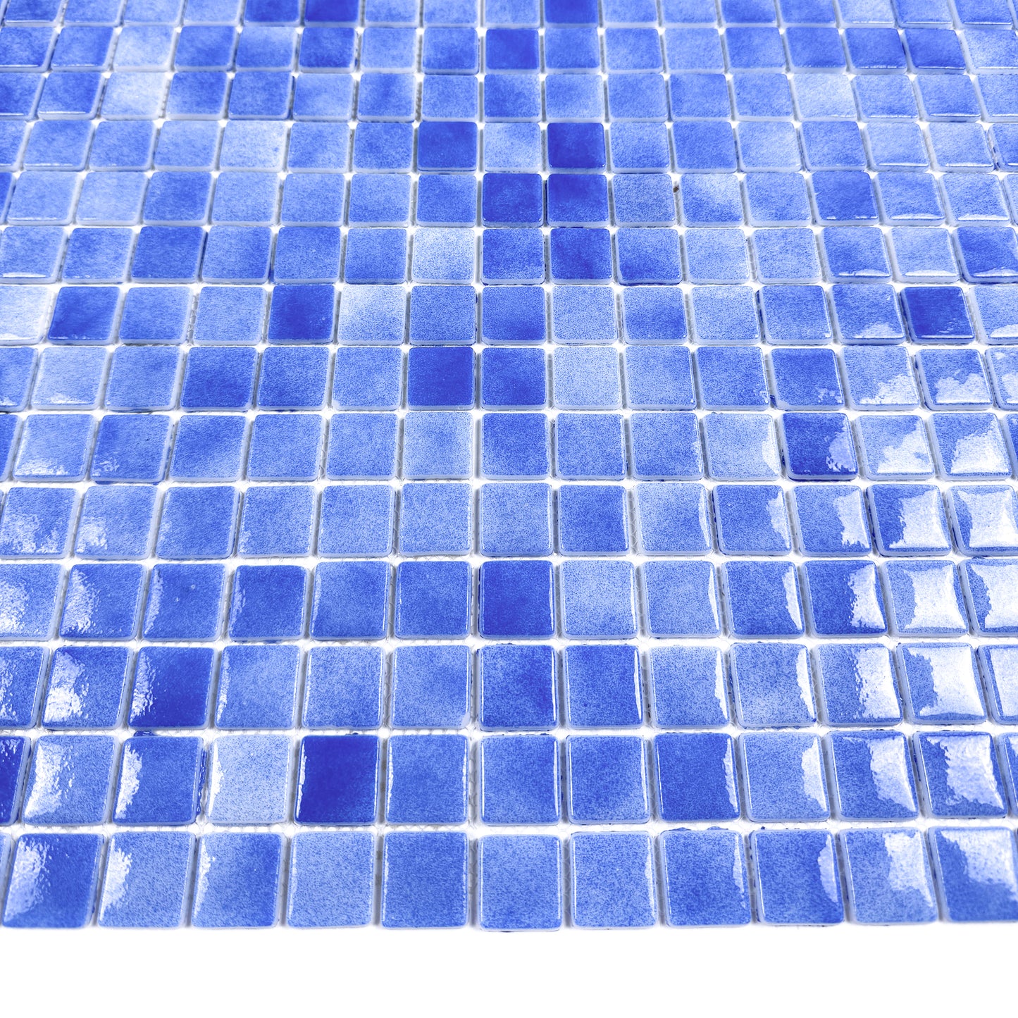 Regal Europe Series Azure Blue & Neon Blue & Navy Blue Mixed Glossy Recycled Glass Mosaic