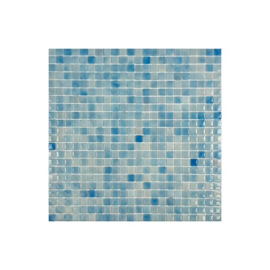 Regal Europe Series Light Blue & Baby Blue Glossy Recycled Glass Mosaic