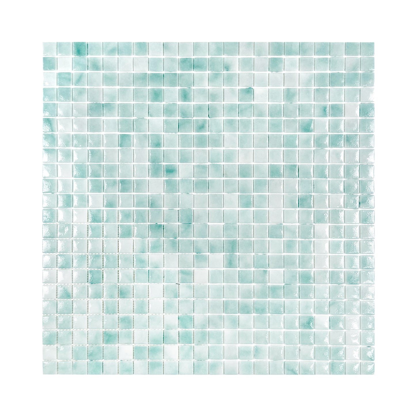 Regal Europe Series Light Blue & Nile Blue Mixed Glossy Recycled Glass Mosaic
