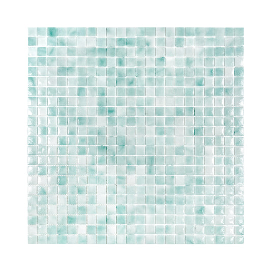 Regal Europe Series Light Blue & Nile Blue Mixed Glossy Recycled Glass Mosaic