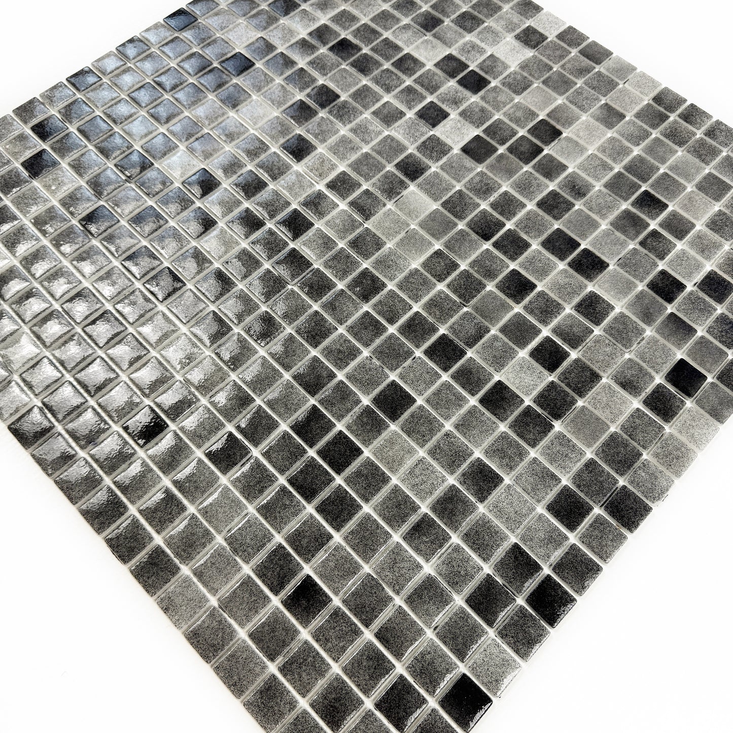 Regal Europe Series Light Grey & Shadow Grey Mixed Glossy Recycled Glass Mosaic