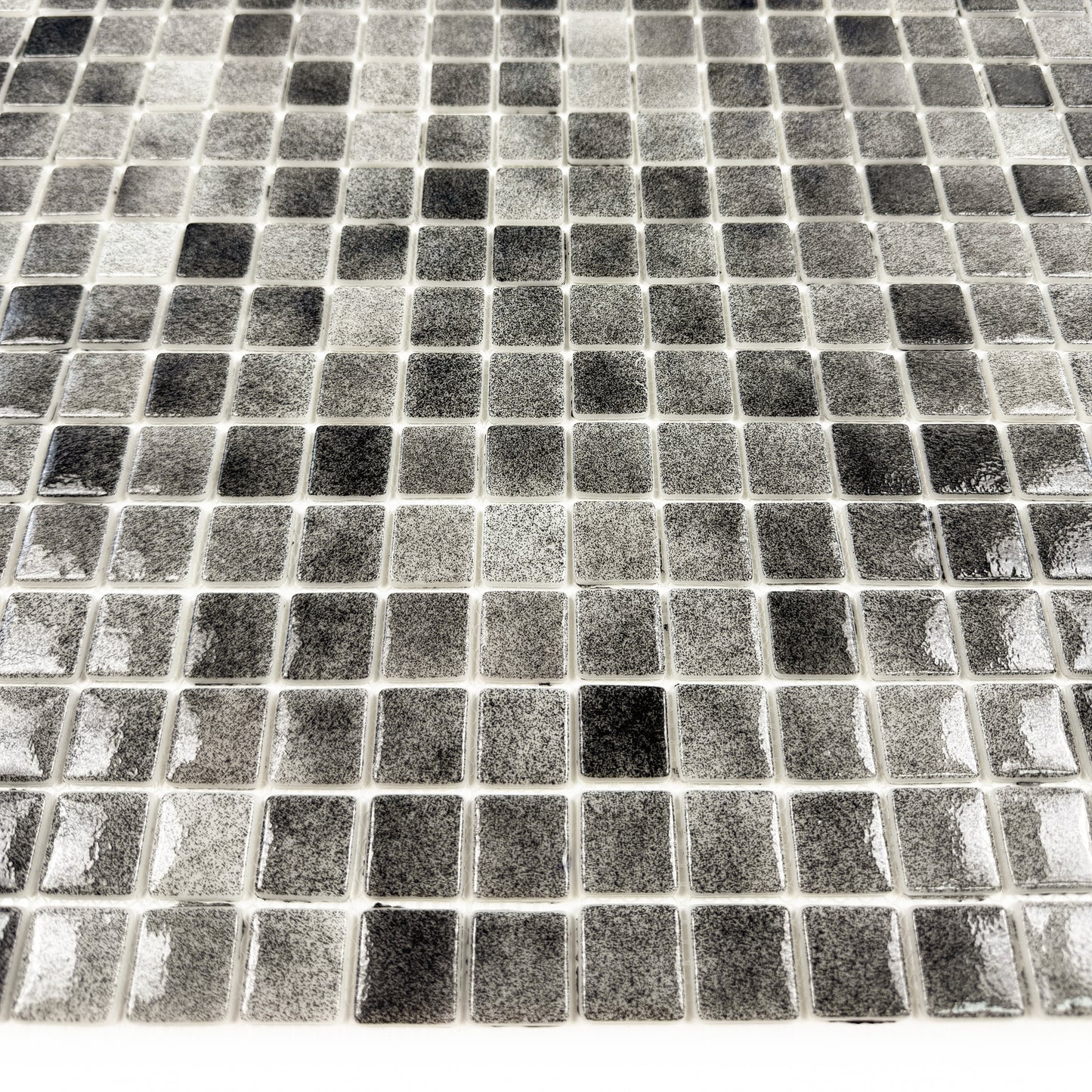 Regal Europe Series Light Grey & Shadow Grey Mixed Glossy Recycled Glass Mosaic