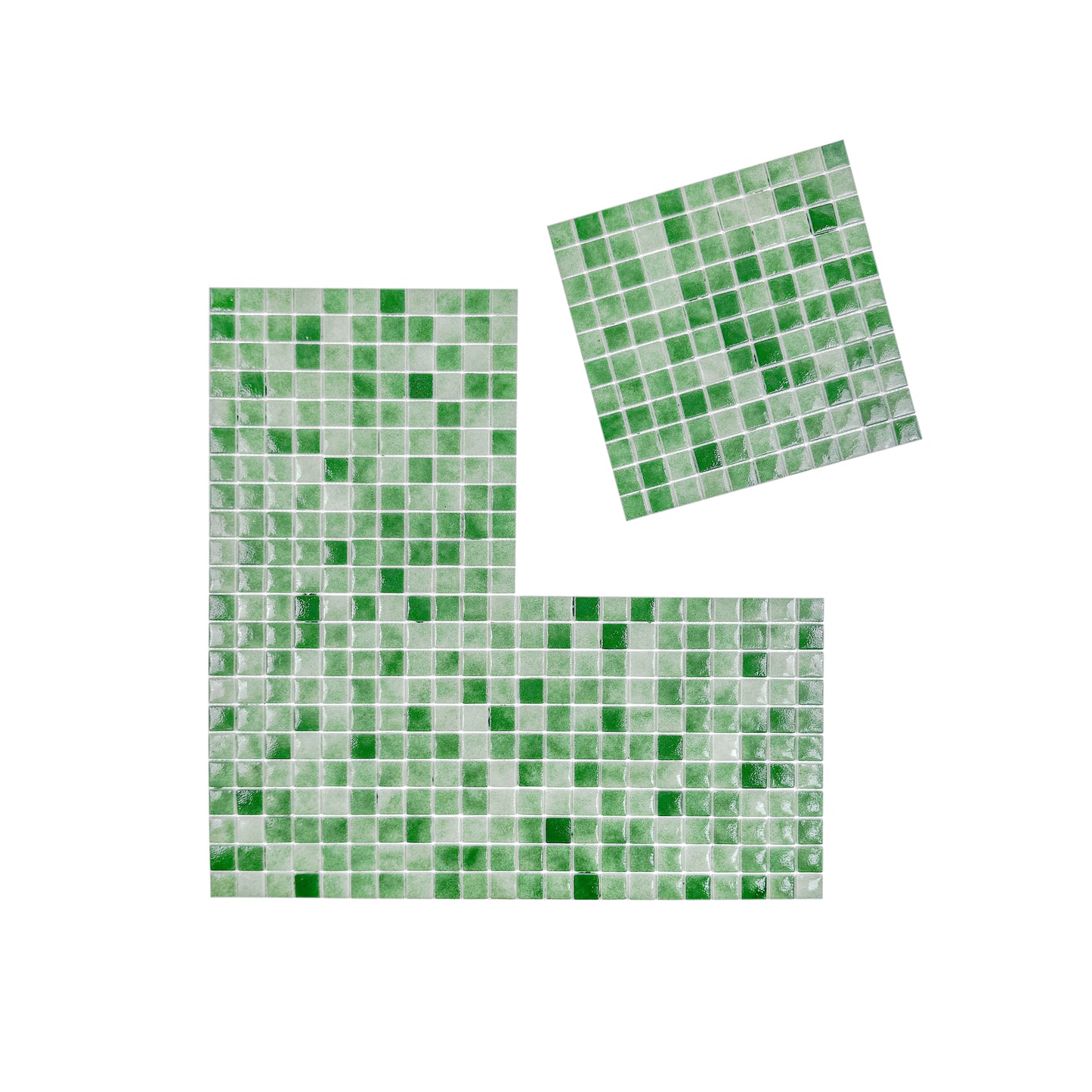 Regal Europe Series Fern Green & Moss Green Mixed Glossy Recycled Glass Mosaic