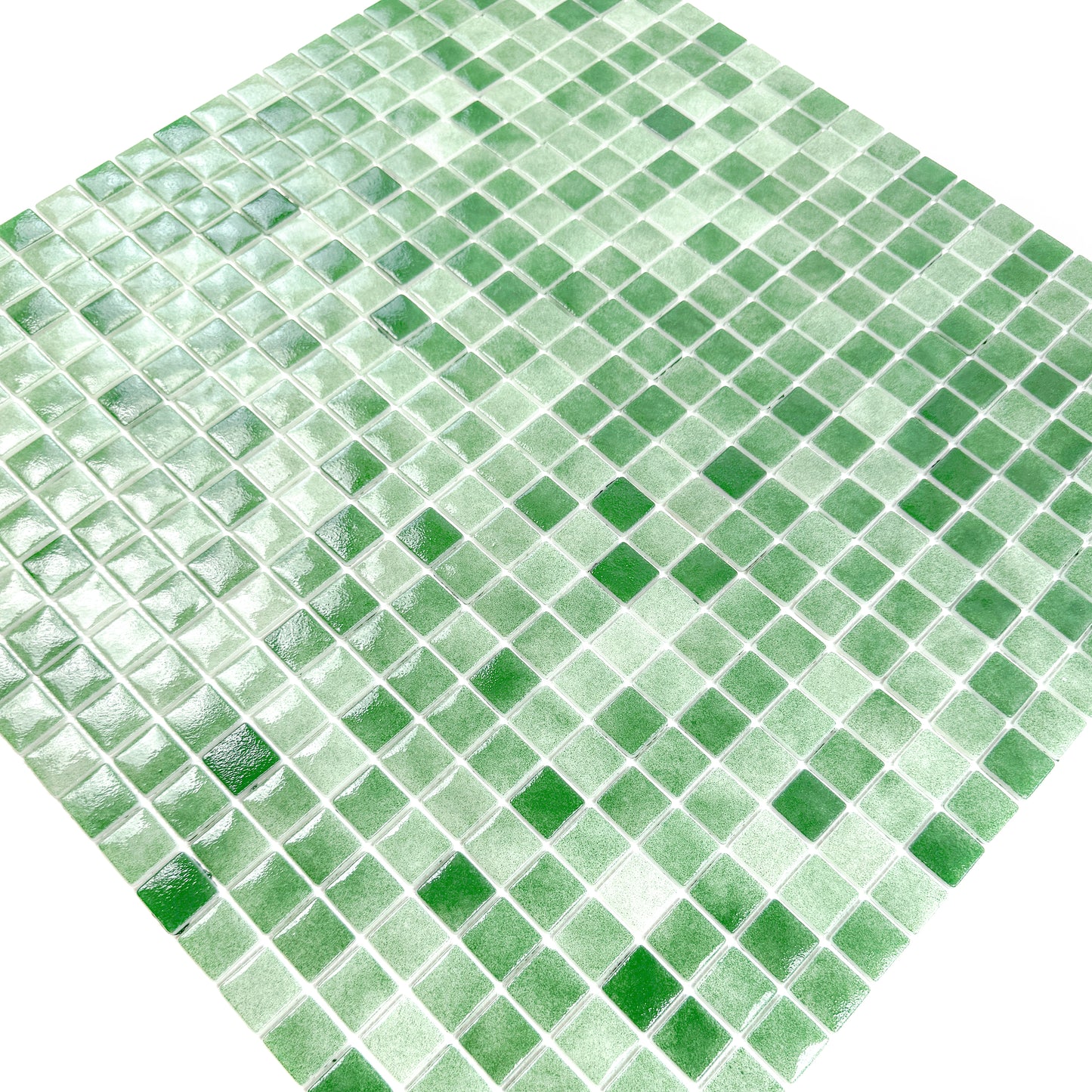 Regal Europe Series Fern Green & Moss Green Mixed Glossy Recycled Glass Mosaic