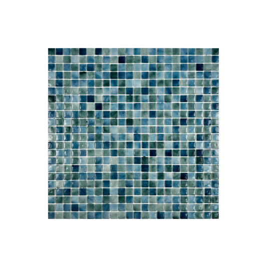 Regal Europe Series Olive Green & Baby Blue & Yale Blue Mixed Glossy Recycled Glass Mosaic