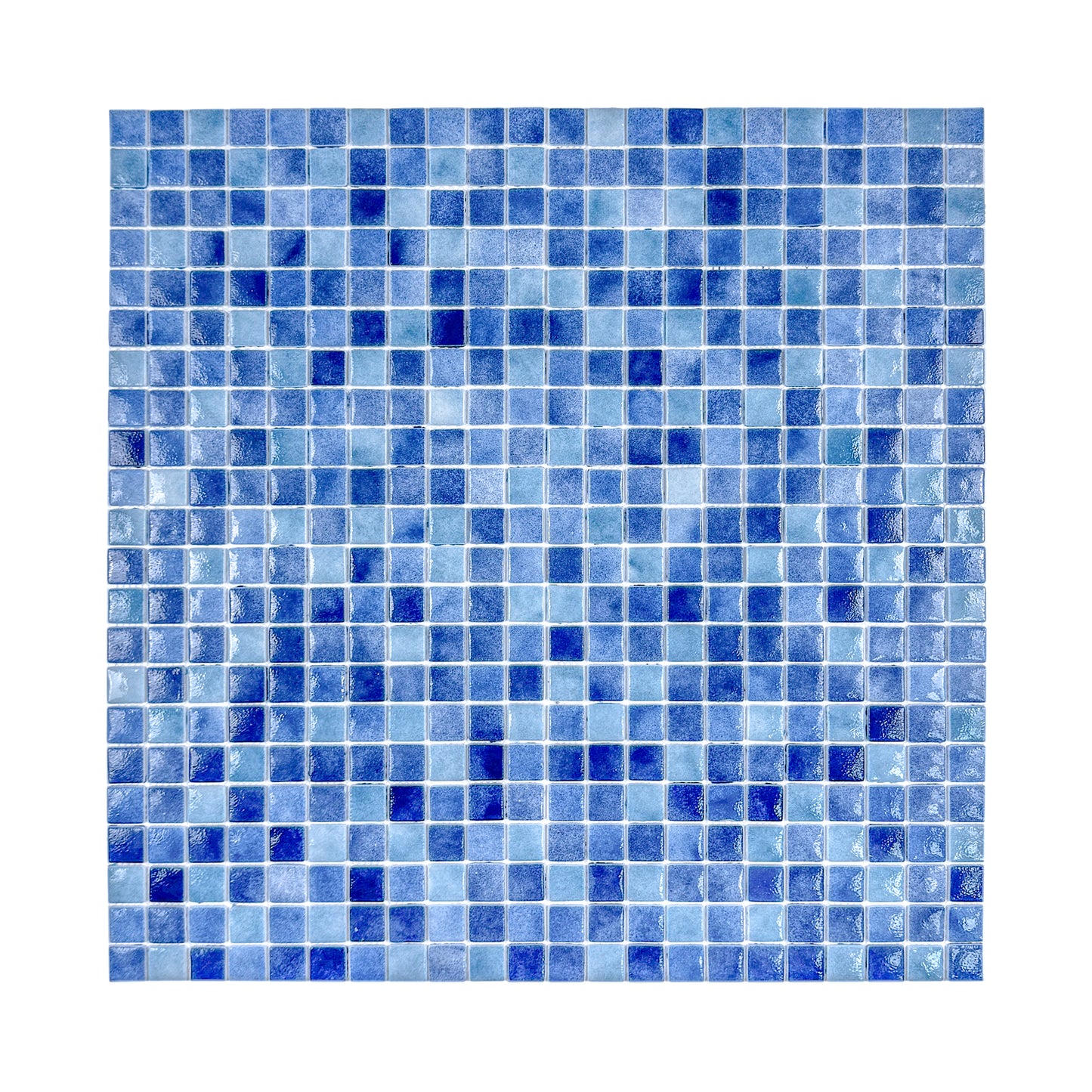 Regal Europe Series Light Blue & Tiffany Blue & Might Blue Mixed Glossy Recycled Glass Mosaic