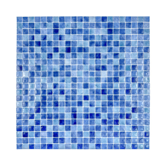 Regal Europe Series Light Blue & Tiffany Blue & Might Blue Mixed Glossy Recycled Glass Mosaic