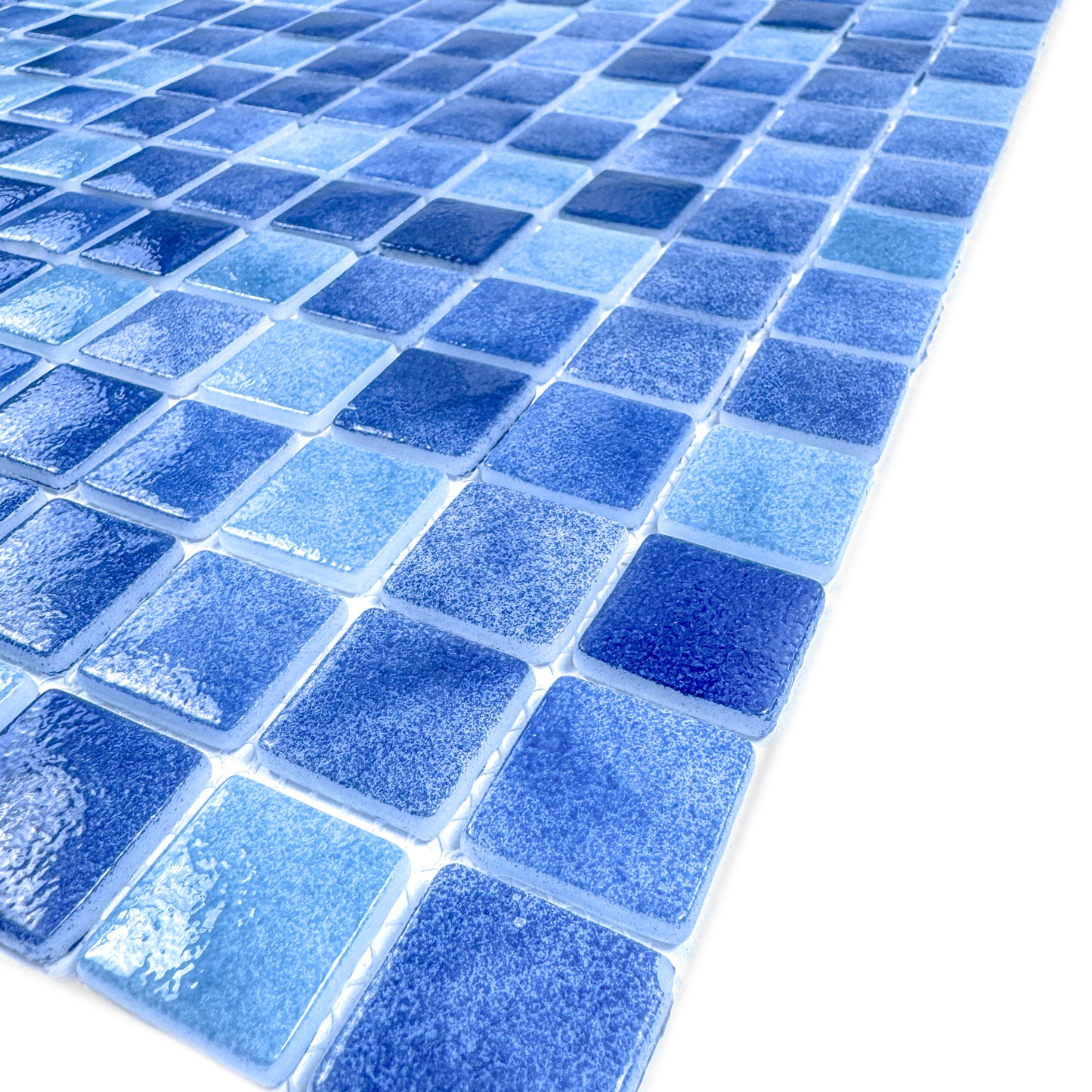 Regal Europe Series Light Blue & Tiffany Blue & Might Blue Mixed Glossy Recycled Glass Mosaic