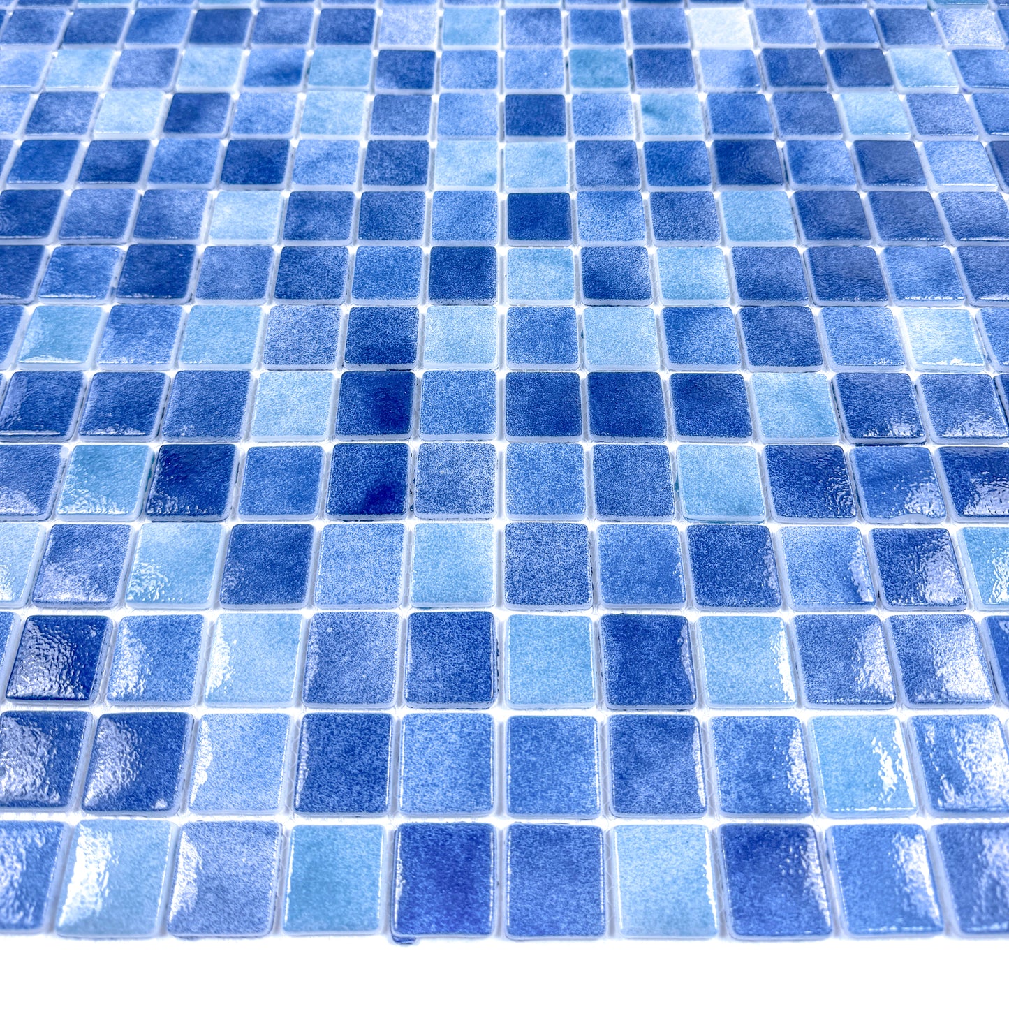Regal Europe Series Light Blue & Tiffany Blue & Might Blue Mixed Glossy Recycled Glass Mosaic