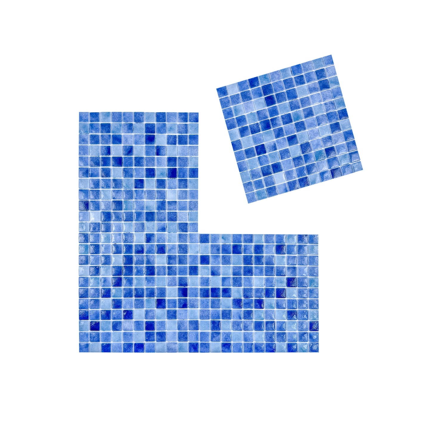 Regal Europe Series Light Blue & Tiffany Blue & Might Blue Mixed Glossy Recycled Glass Mosaic