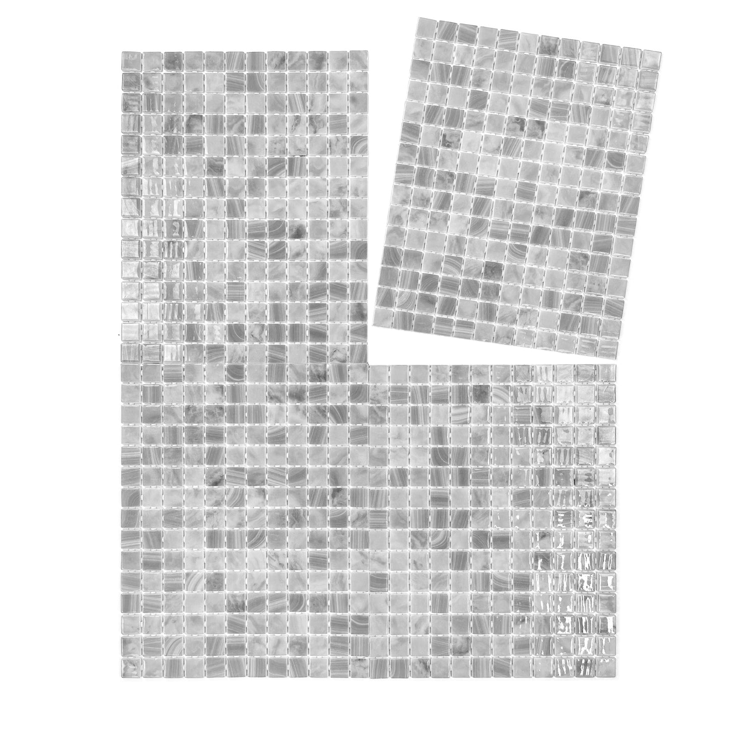 Spanish Mosaic Series Light Grey & Cloud Grey Recycled Glass Mosaic
