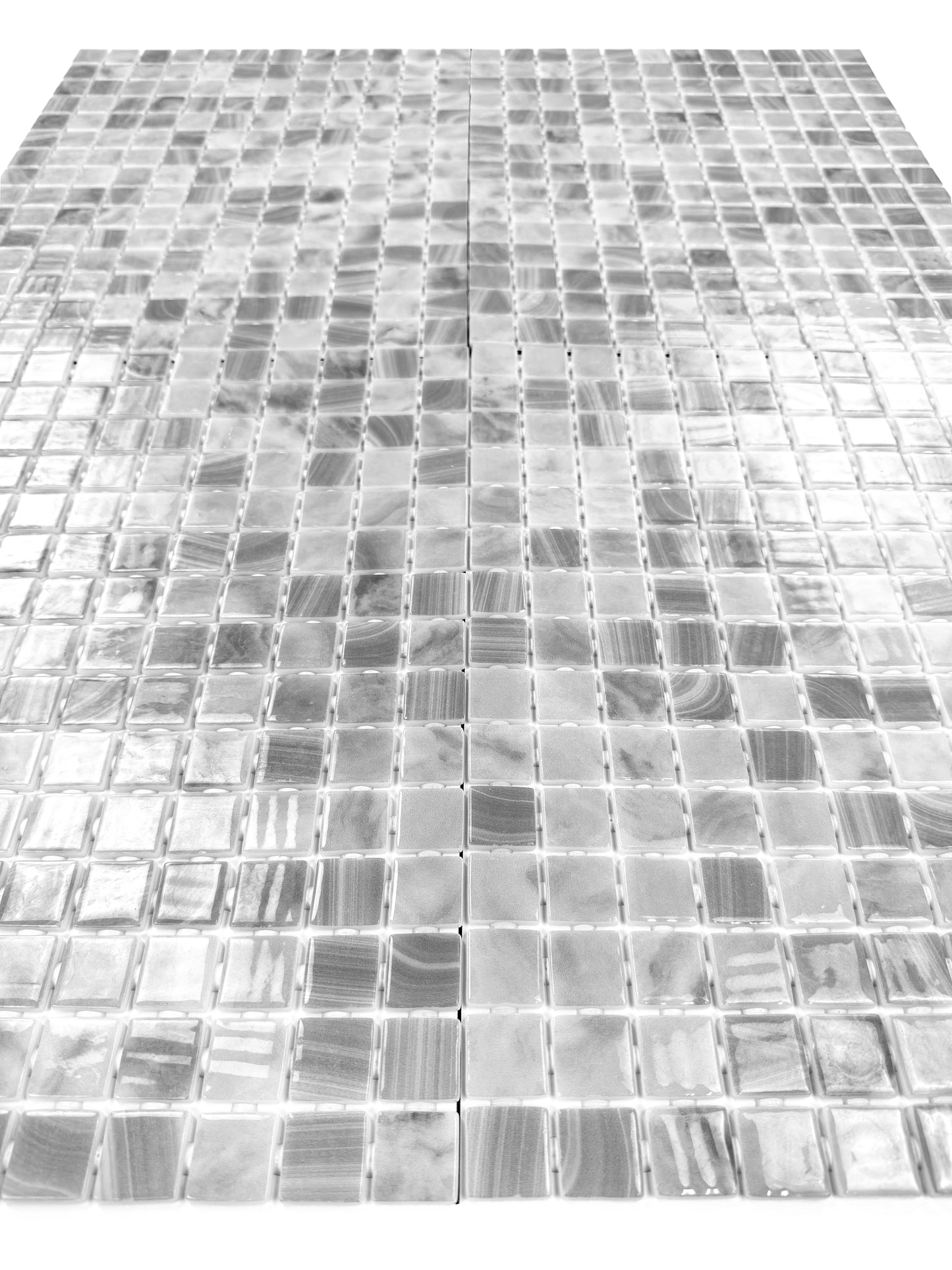 Spanish Mosaic Series Light Grey & Cloud Grey Recycled Glass Mosaic
