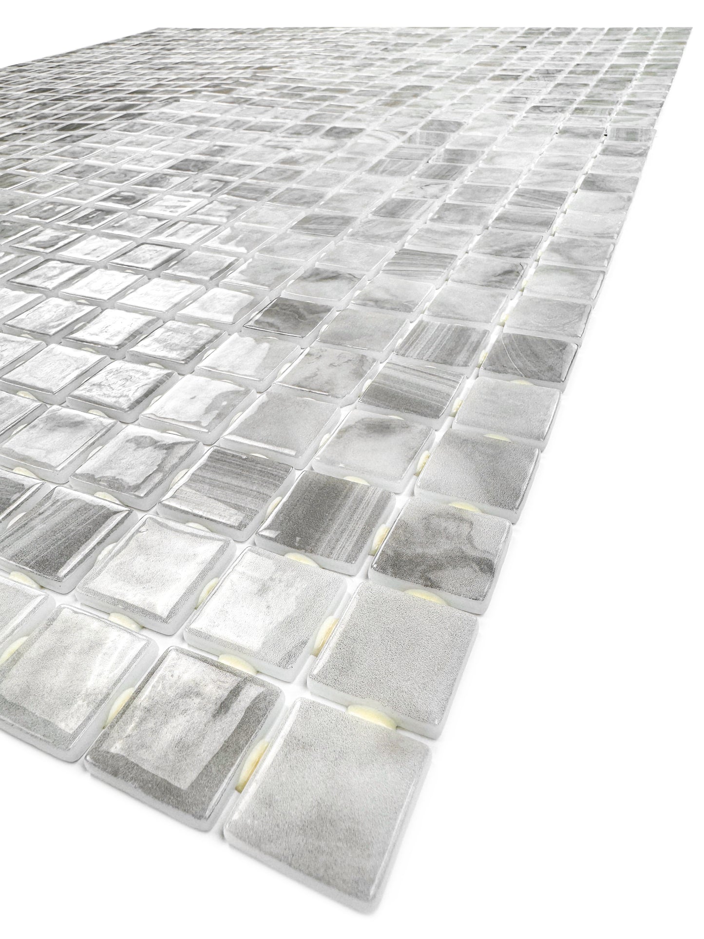 Spanish Mosaic Series Light Grey & Cloud Grey Recycled Glass Mosaic