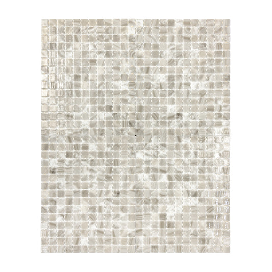 Spanish Mosaic Series  Royal Beige & Pearl White Recycled Glass Mosaic