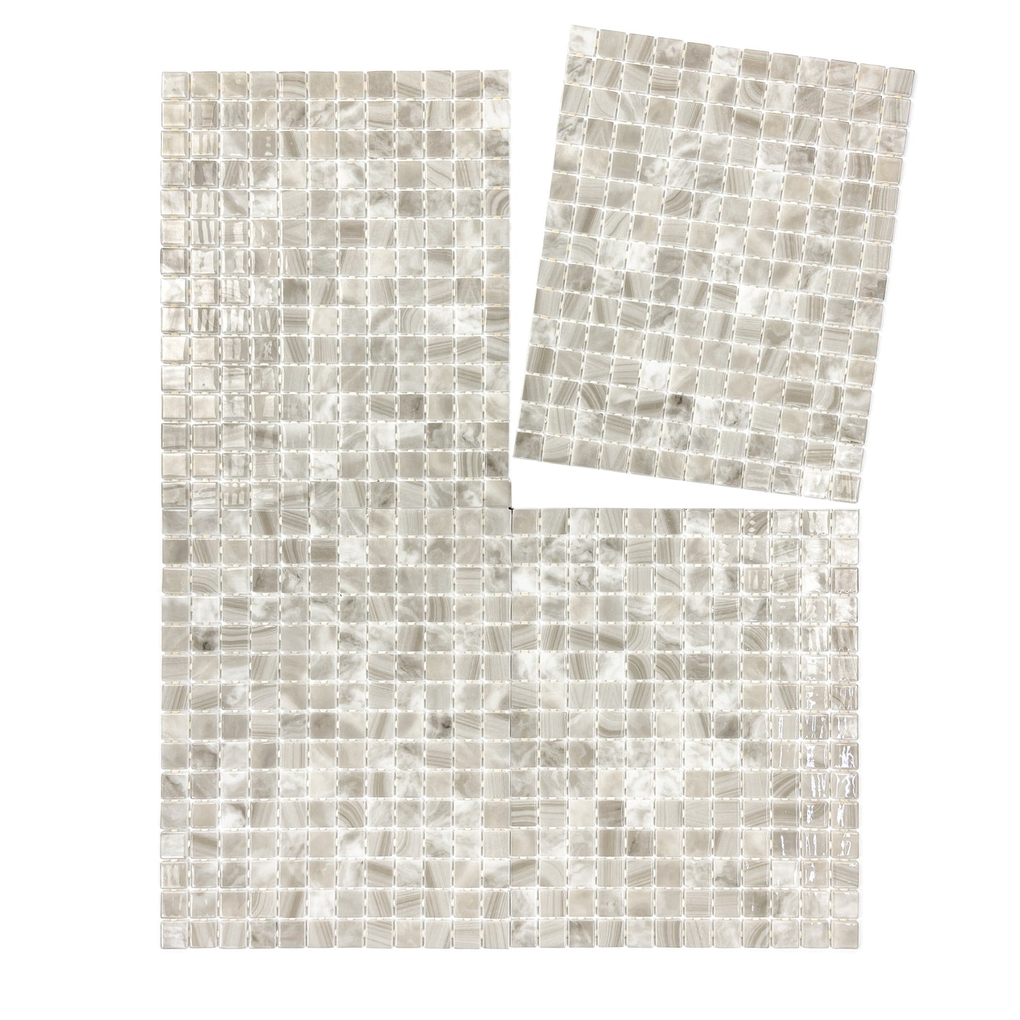 Spanish Mosaic Series  Royal Beige & Pearl White Recycled Glass Mosaic