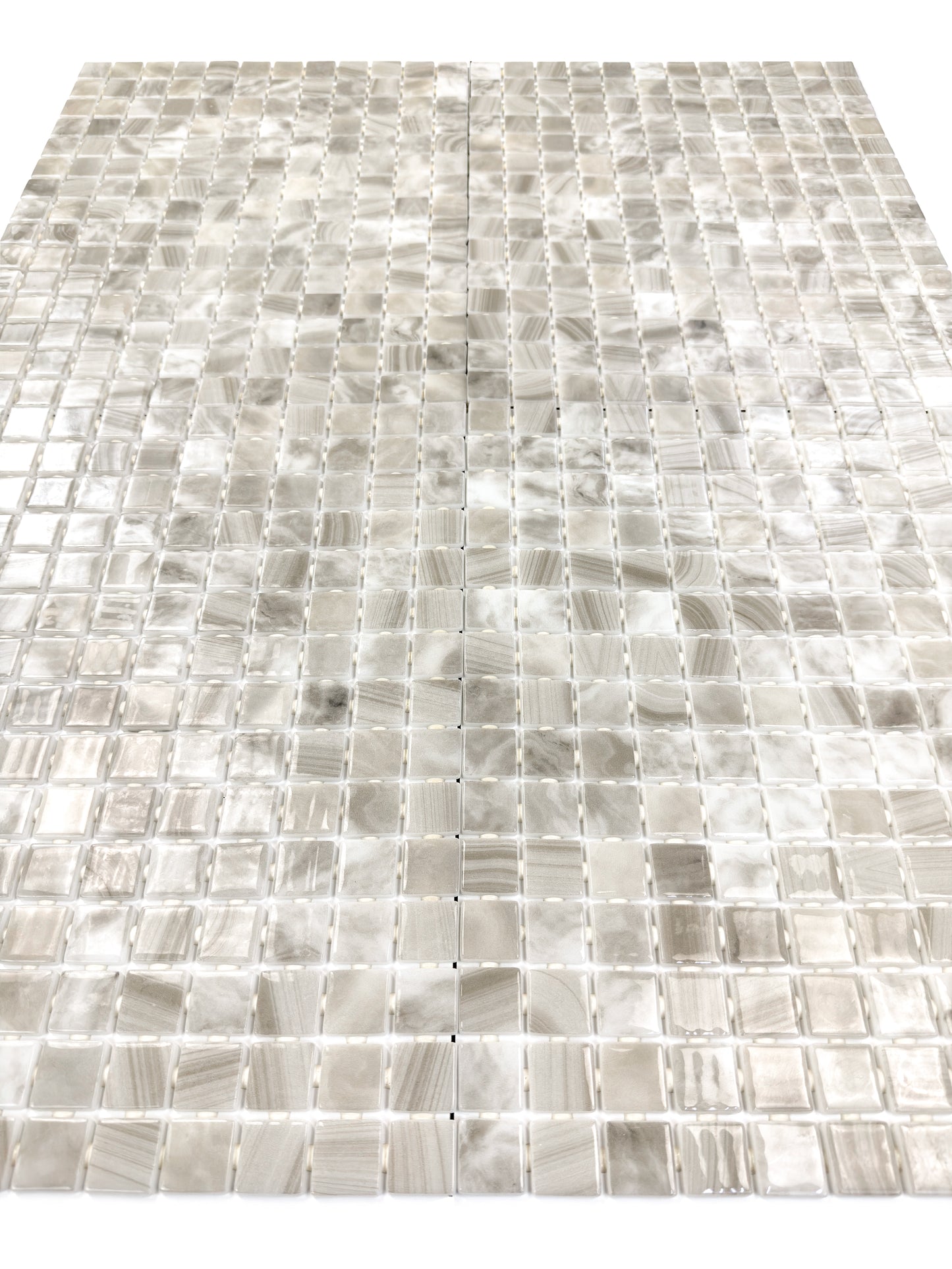 Spanish Mosaic Series  Royal Beige & Pearl White Recycled Glass Mosaic