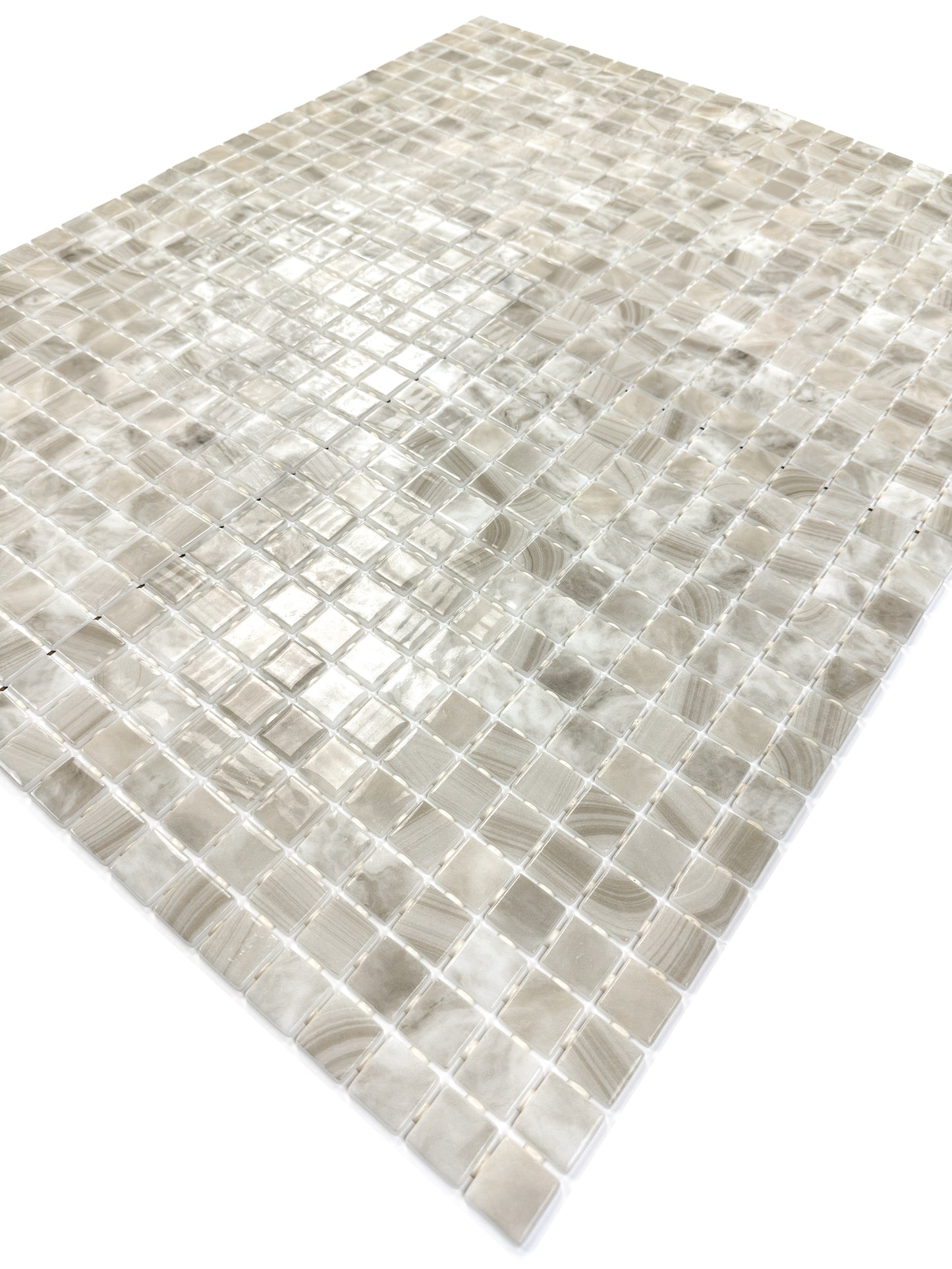 Spanish Mosaic Series  Royal Beige & Pearl White Recycled Glass Mosaic