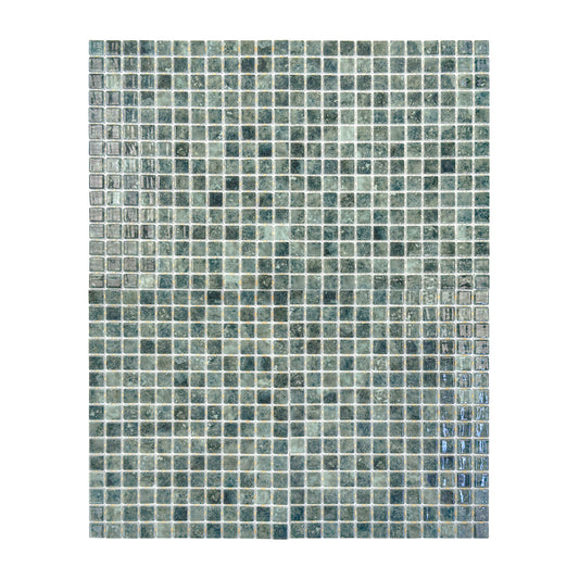 Spanish Mosaic Series Saga Green & Olive Green  Gradiant Color Recycled Glass Mosaic