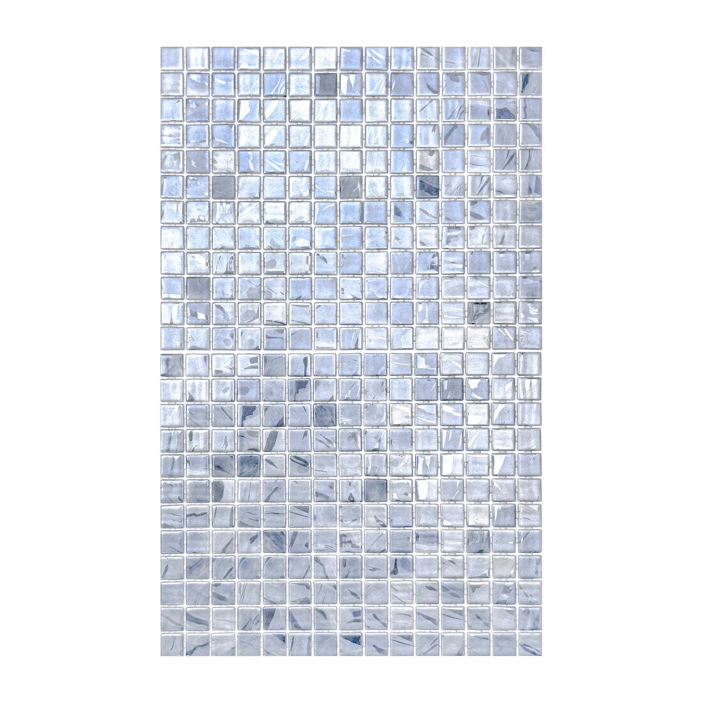 Spanish Mosaic Series Light Grey & Seal Grey & Ash Grey Streaks And Swirls Texture  Recycled Glass Mosaic