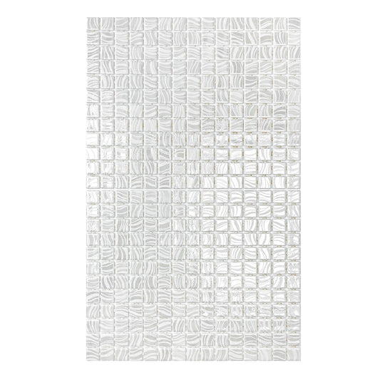 Spanish Mosaic Series Milky White Shinny Streaks And Swirls Texture  Recycled Glass Mosaic