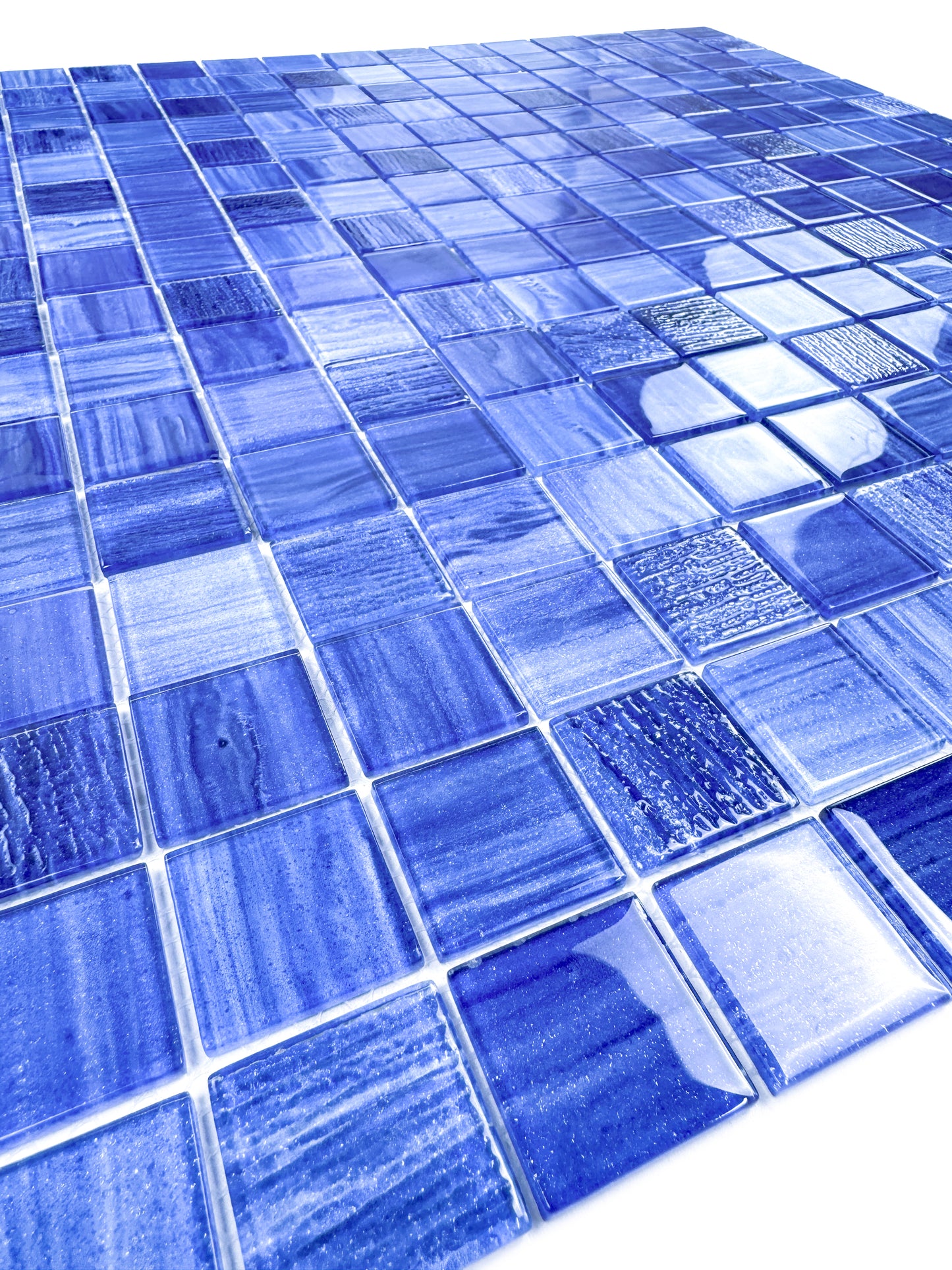 Noble Haven Might-night Blue & Loyal Blue & Navy Blue & Neon Blue Mixed Glass Mosaic Swimming Pool Tile