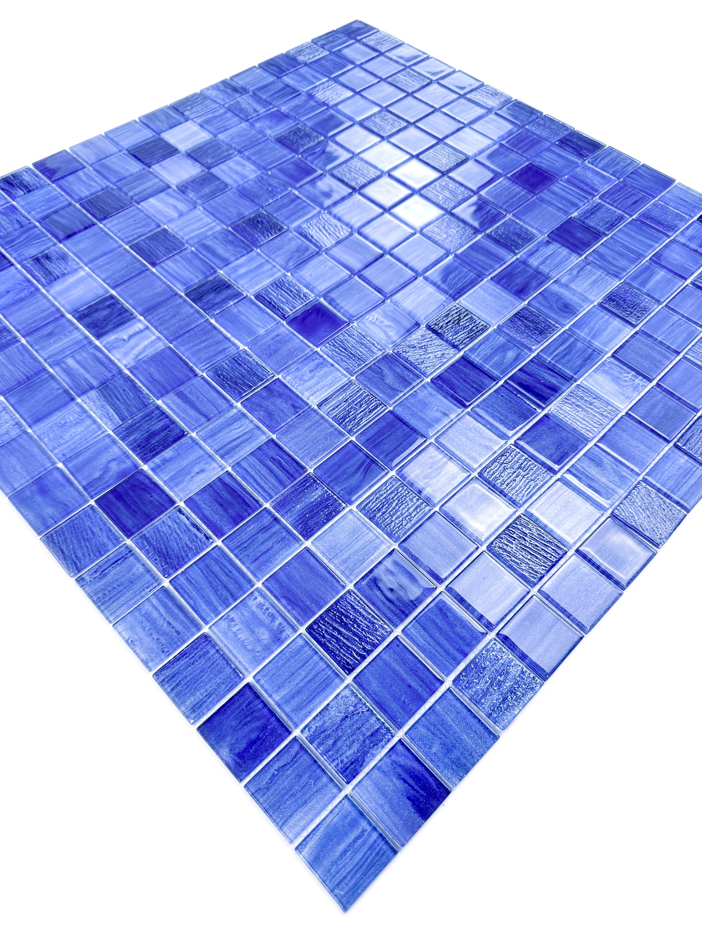 Noble Haven Might-night Blue & Loyal Blue & Navy Blue & Neon Blue Mixed Glass Mosaic Swimming Pool Tile