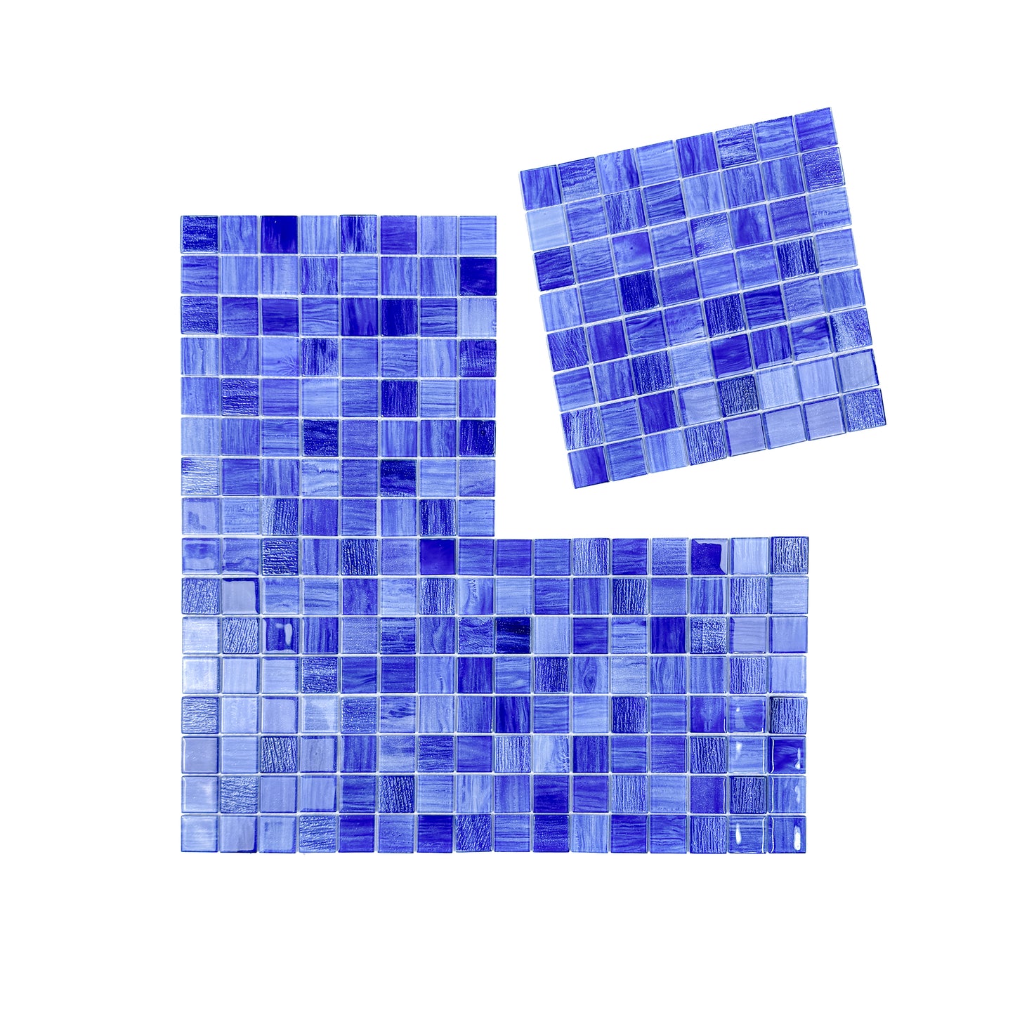 Noble Haven Might-night Blue & Loyal Blue & Navy Blue & Neon Blue Mixed Glass Mosaic Swimming Pool Tile
